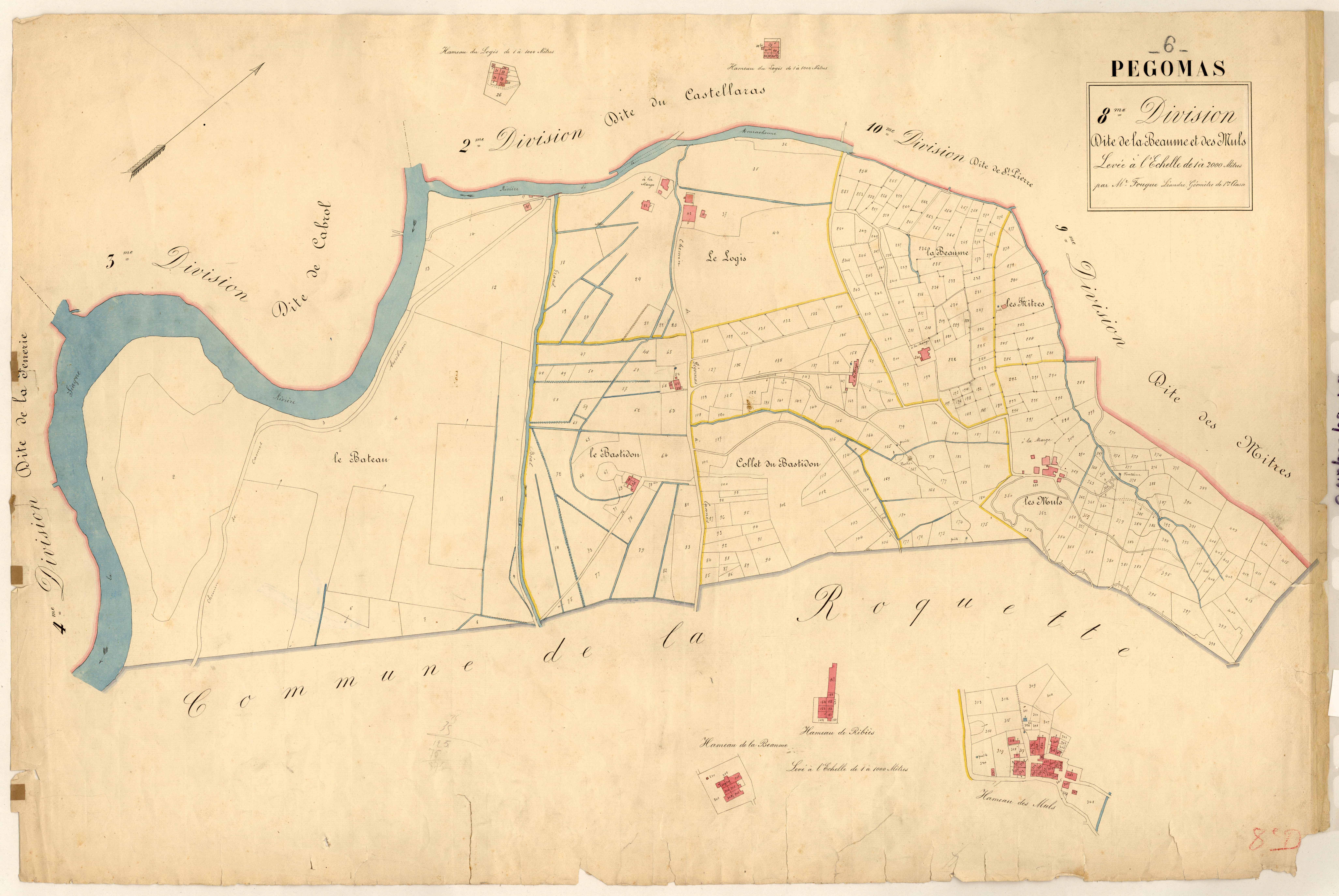 La Beaume et les Muls. - Plan de section, 8