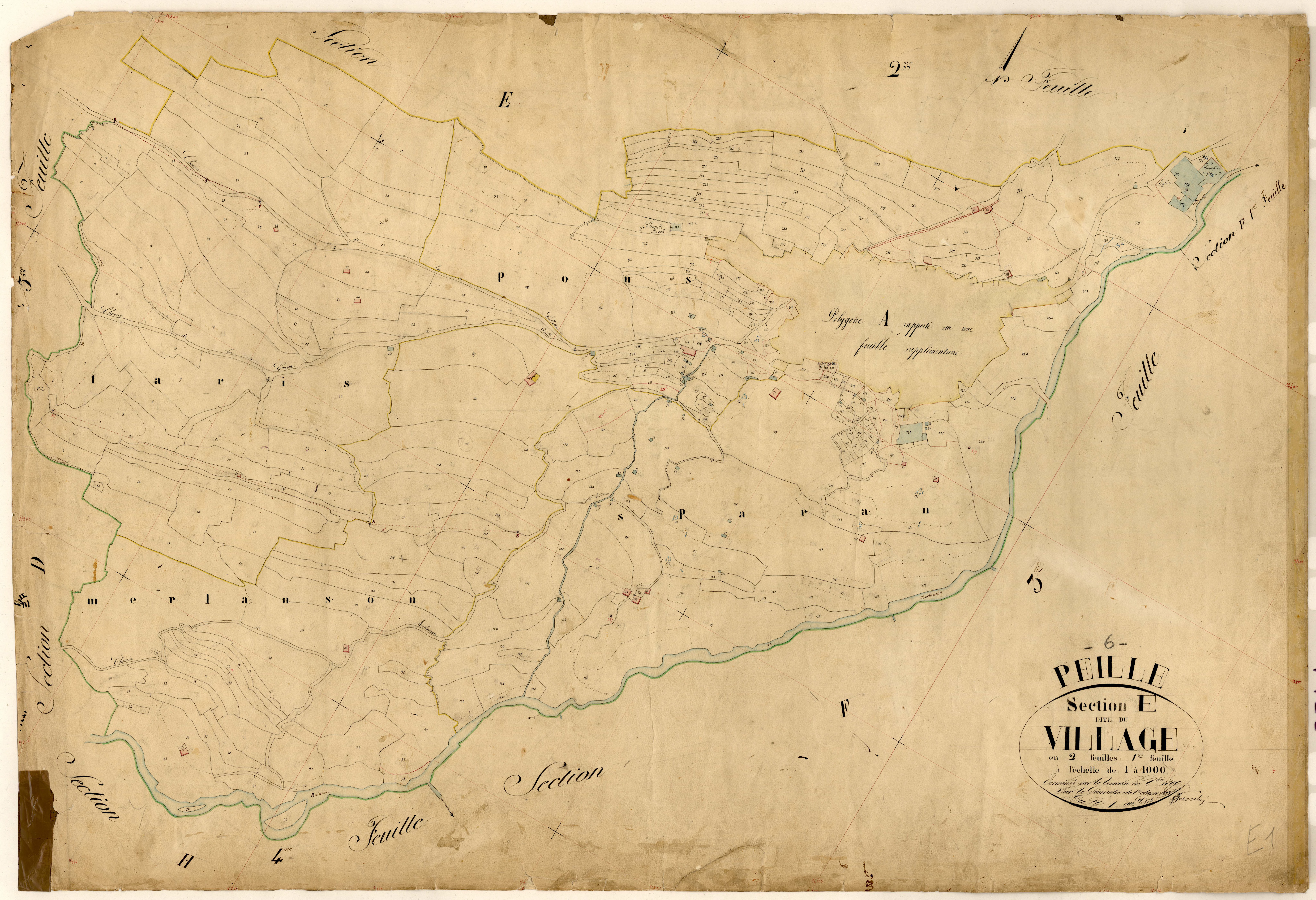 Le Village. - Plan de section, E1