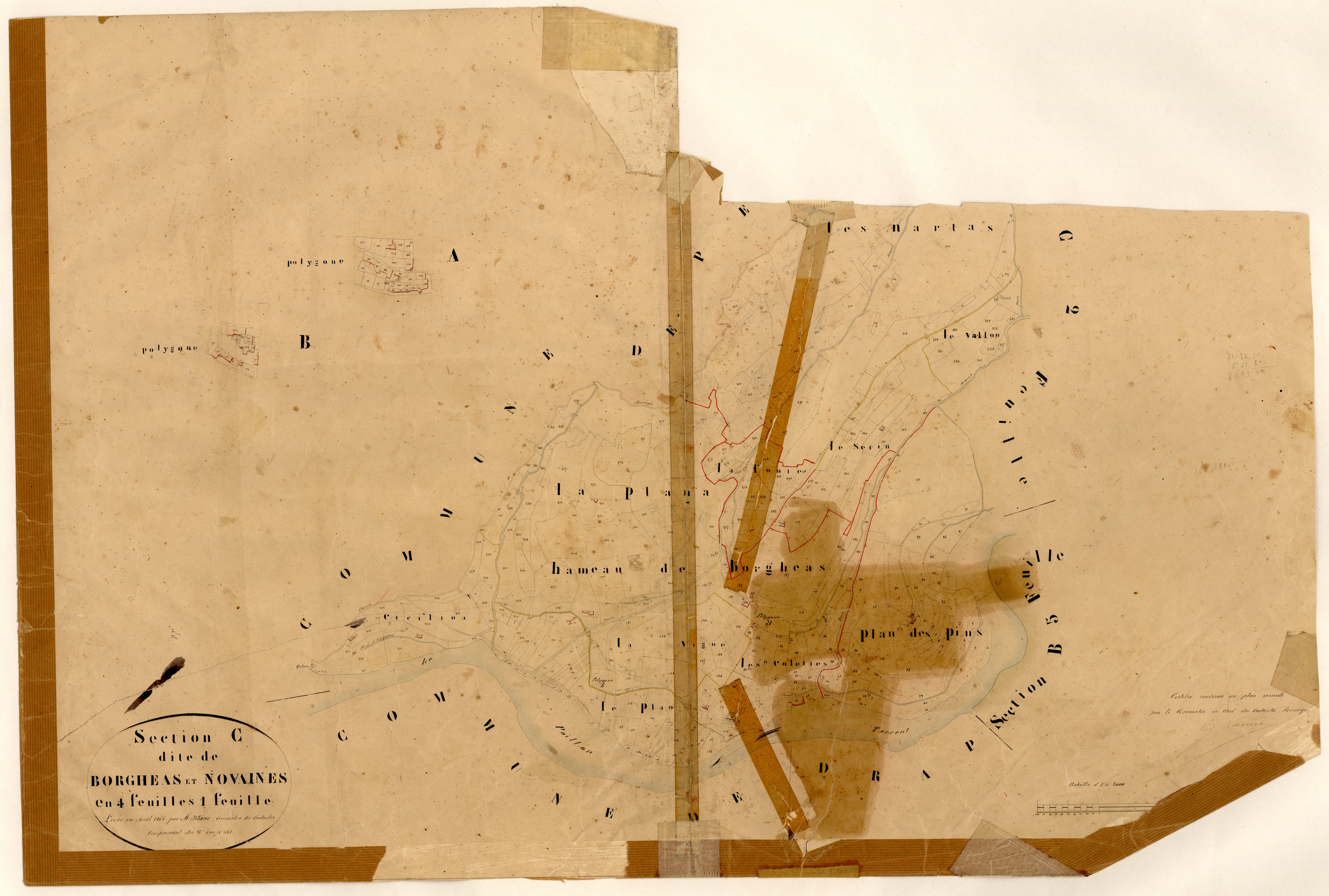 Borgheas et Novaines. - Plan de section, C1