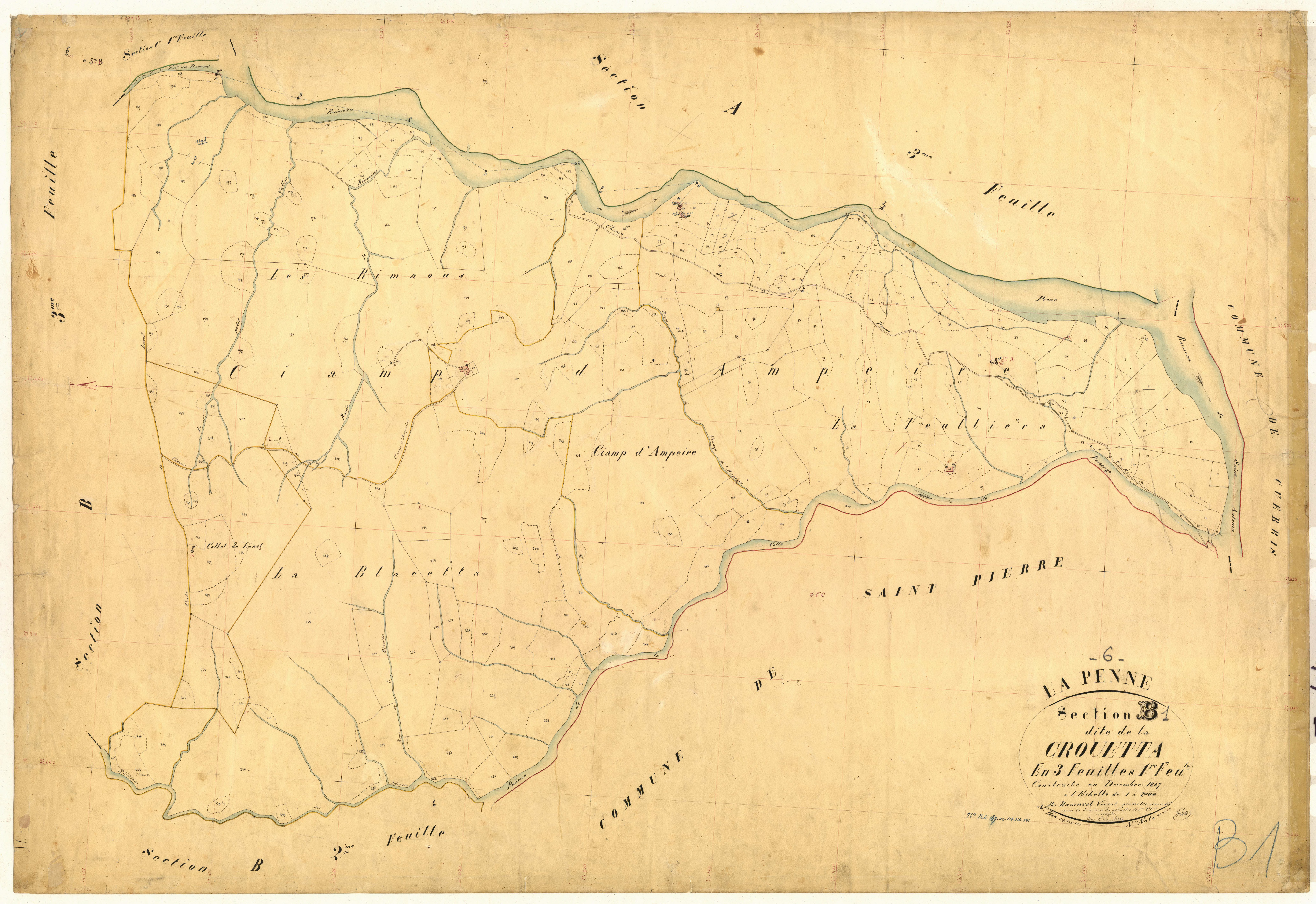 La Crouetta. - Plan de section, B1