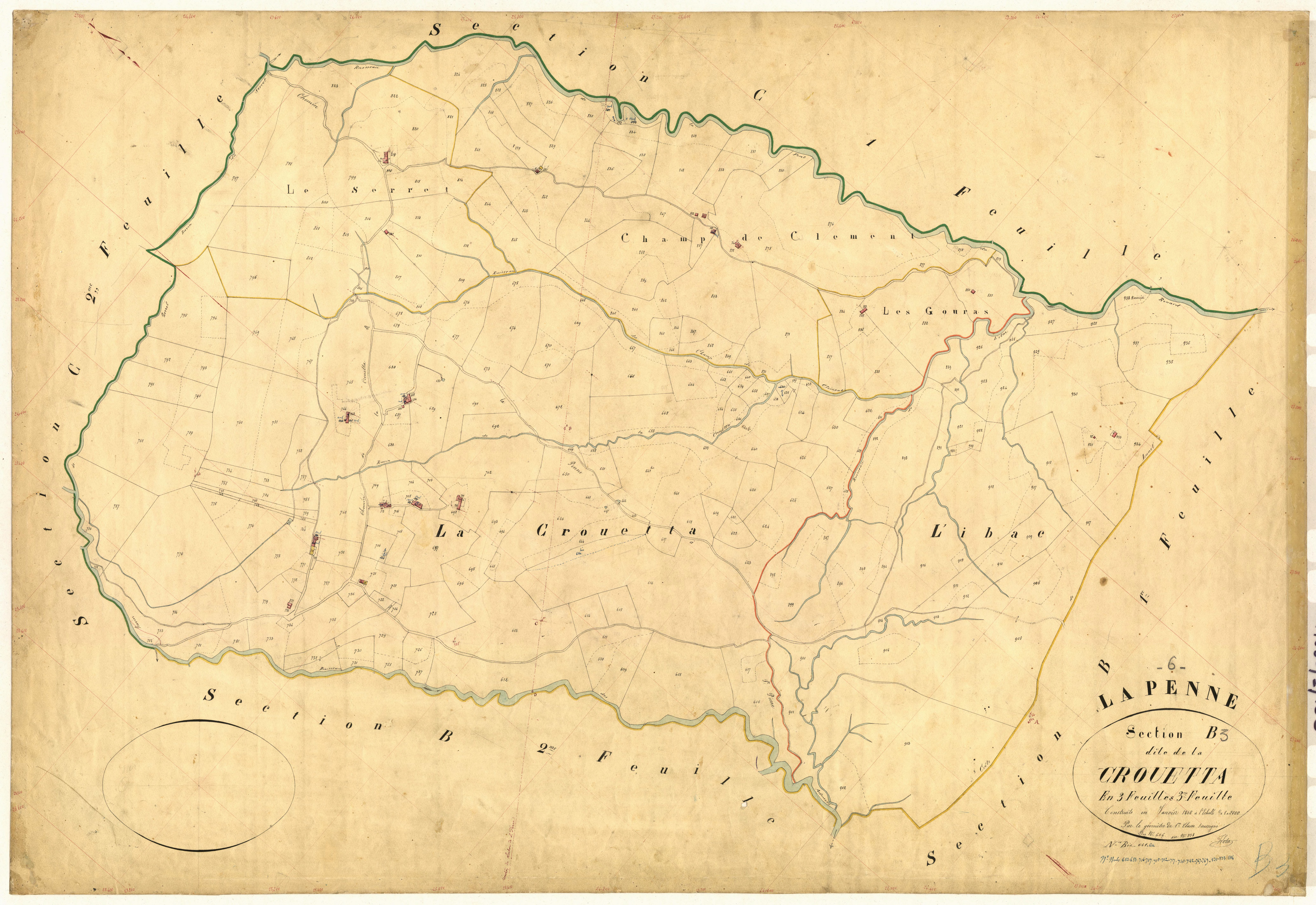 La Crouetta. - Plan de section, B3