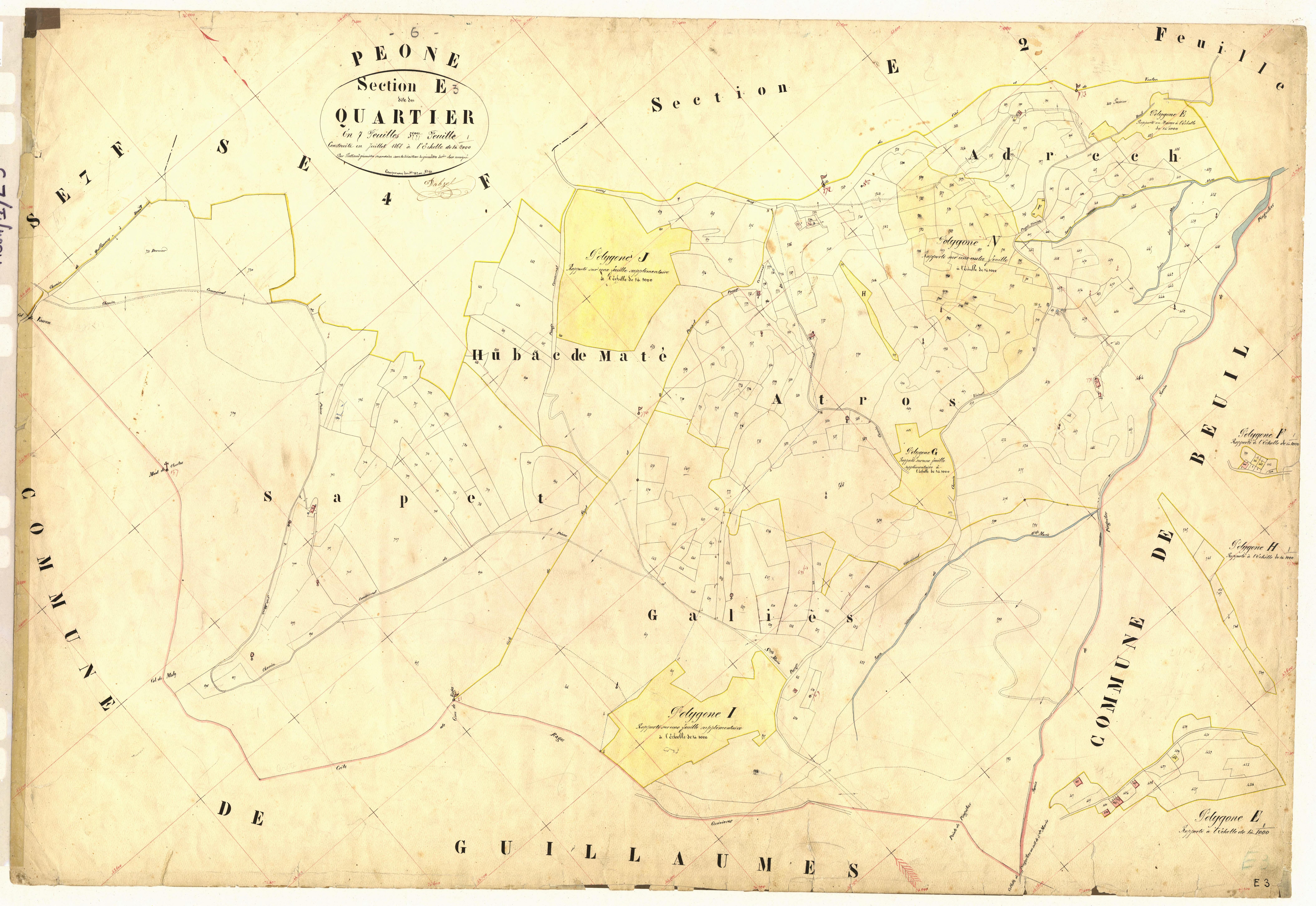 Le Quartier. - Plan de section, E3