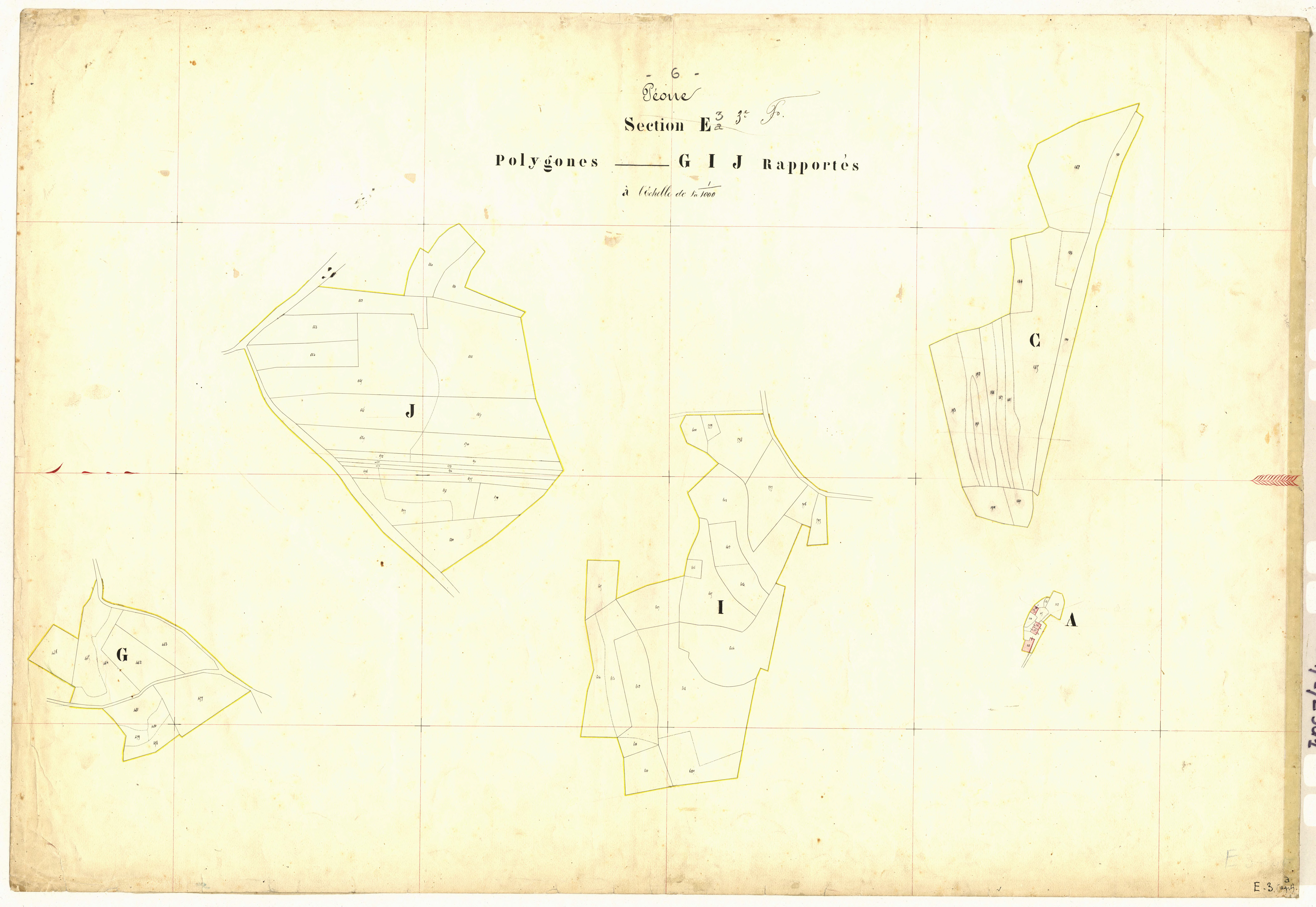 Le Quartier (développement, 1ère partie). - Plan de section, E3(d1)