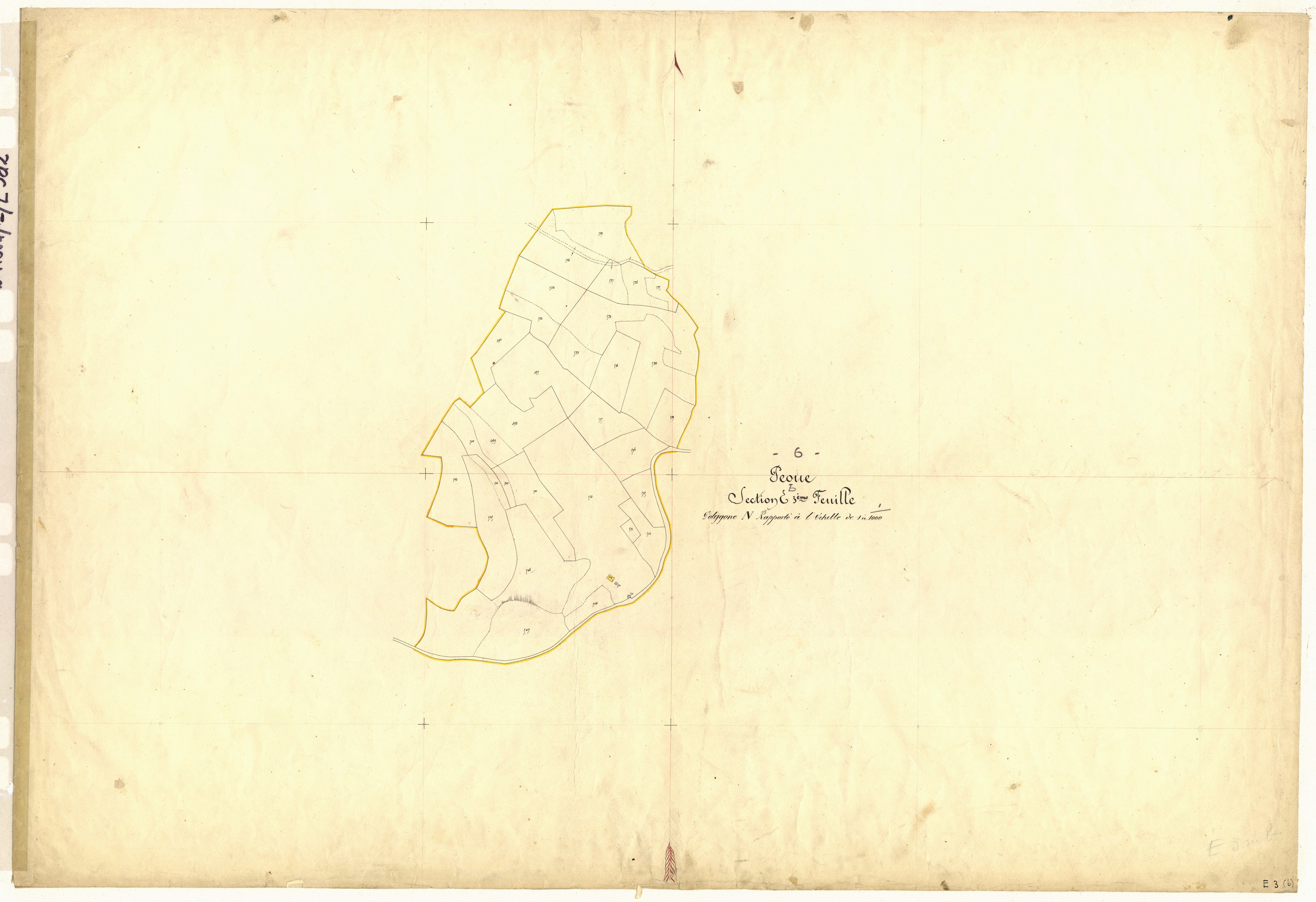 Le Quartier (développement, 2ème partie). - Plan de section, E3(d2)