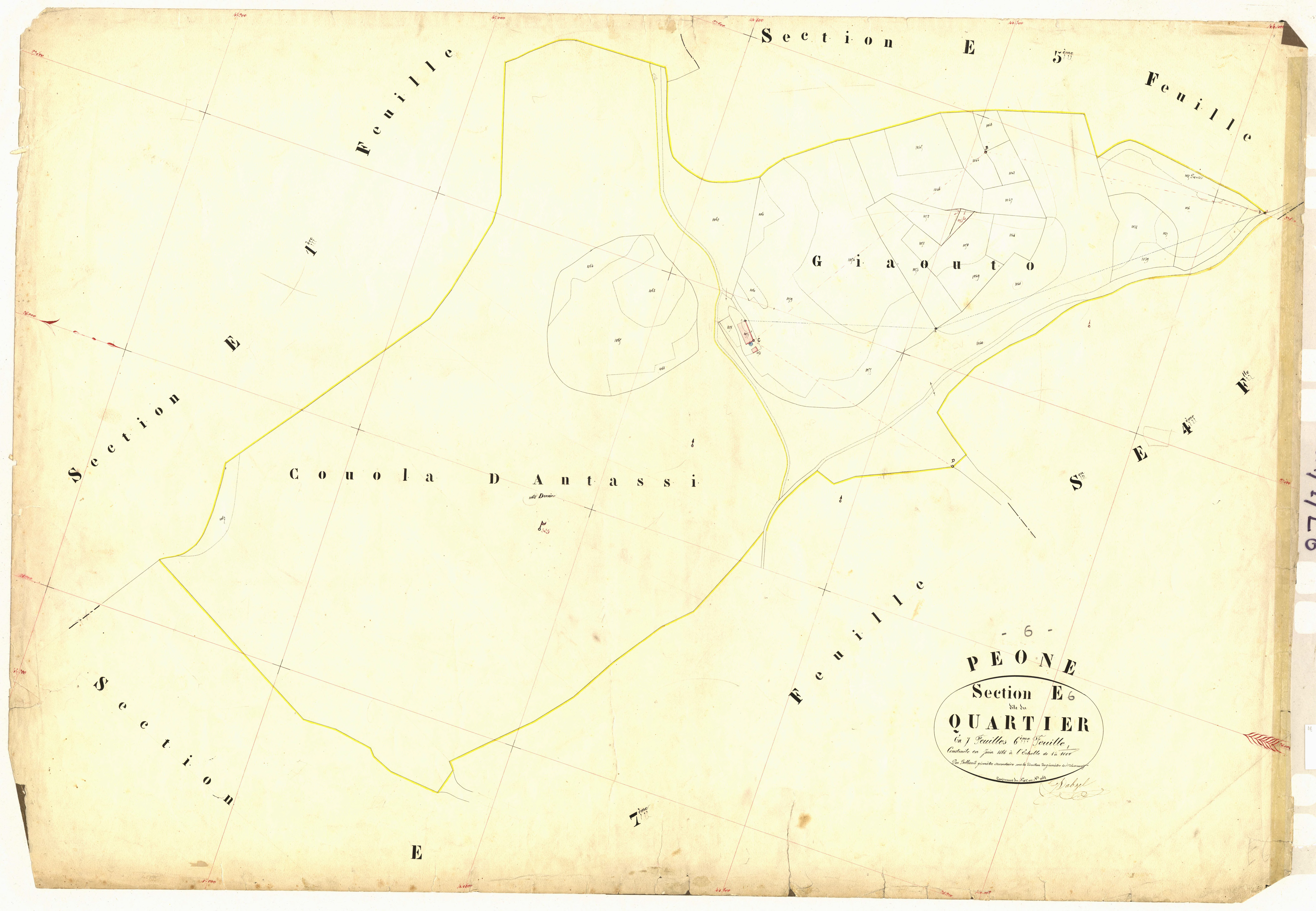 Le Quartier. - Plan de section, E6