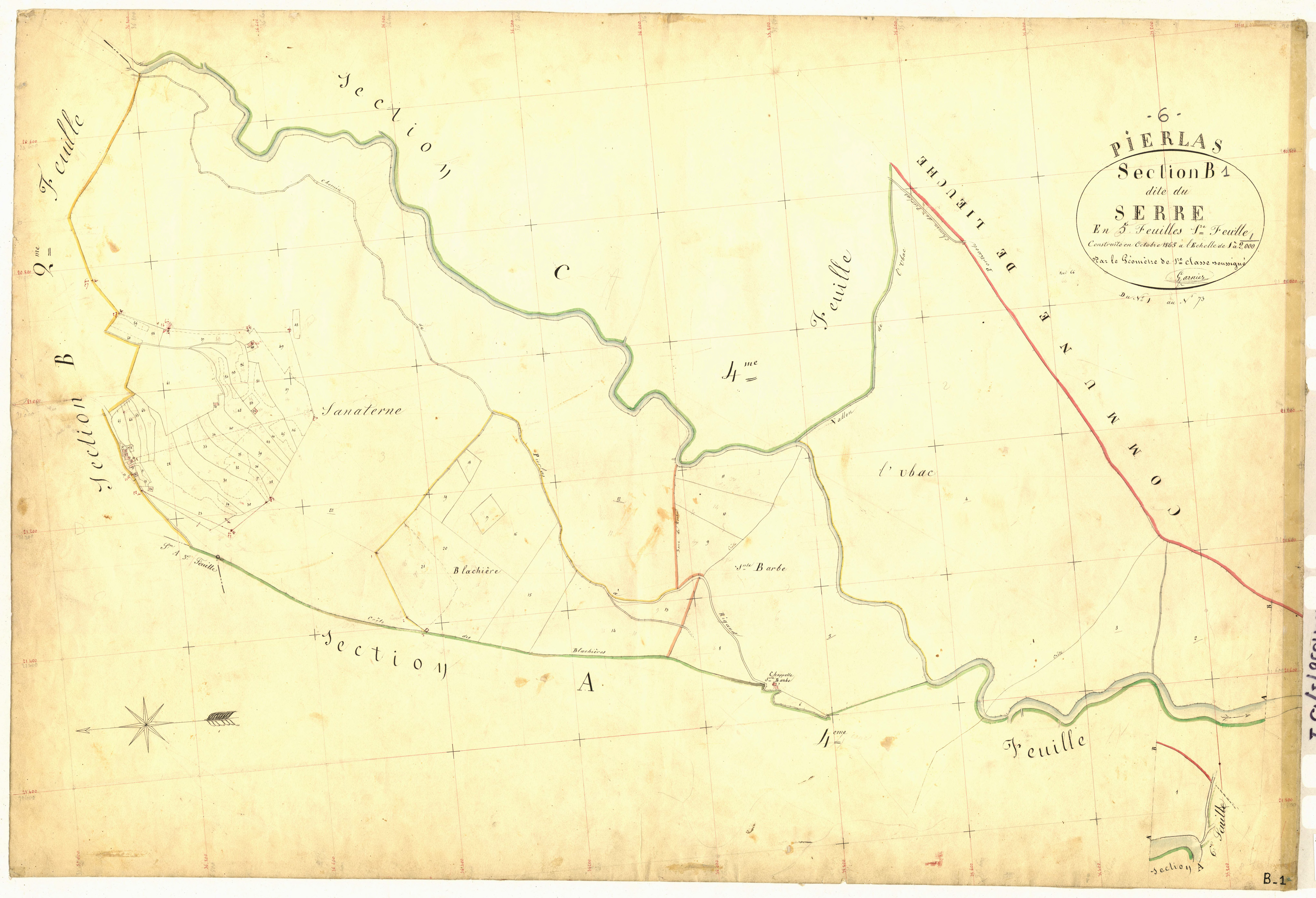 Le Serre. - Plan de section, B1