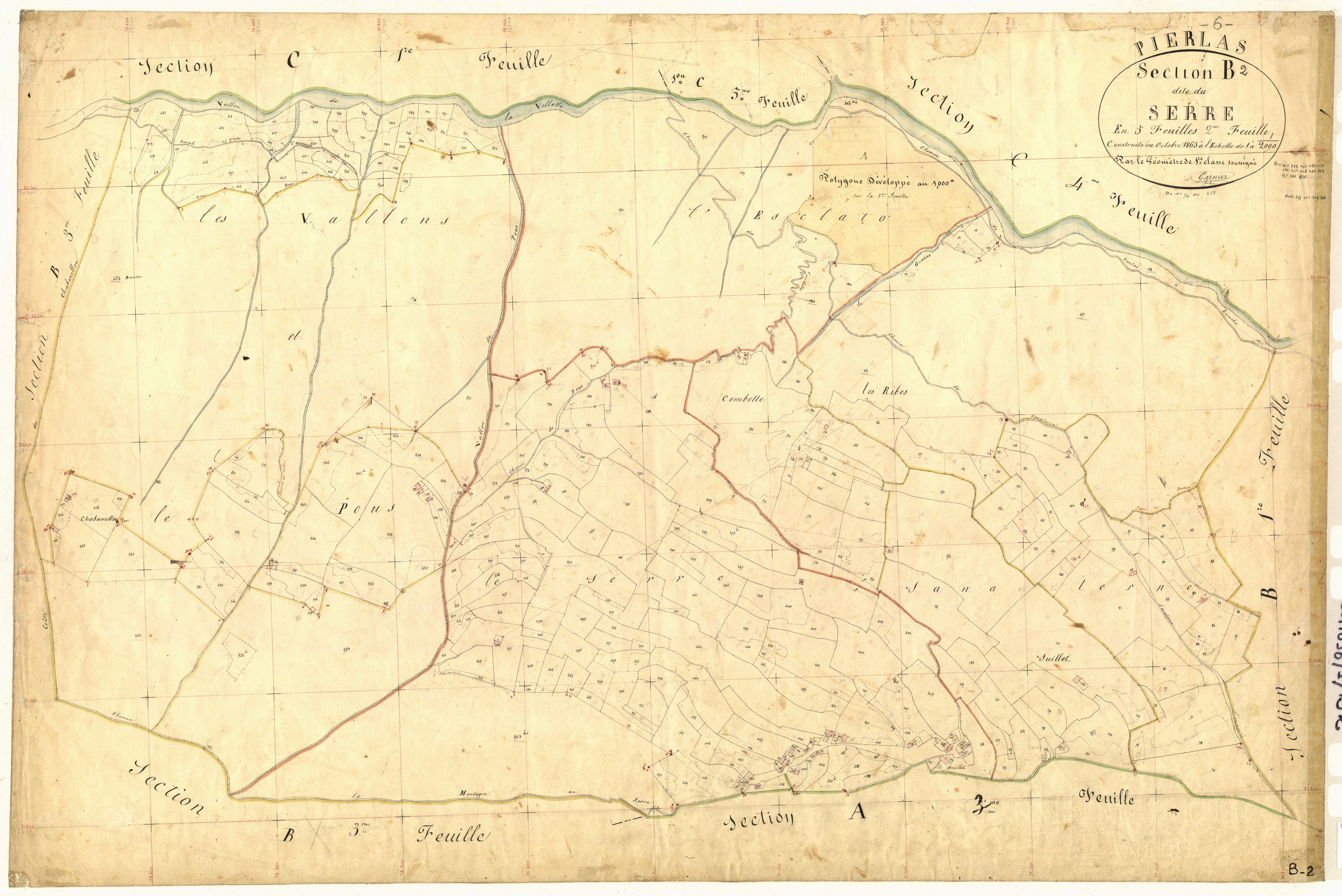 Le Serre. - Plan de section, B2