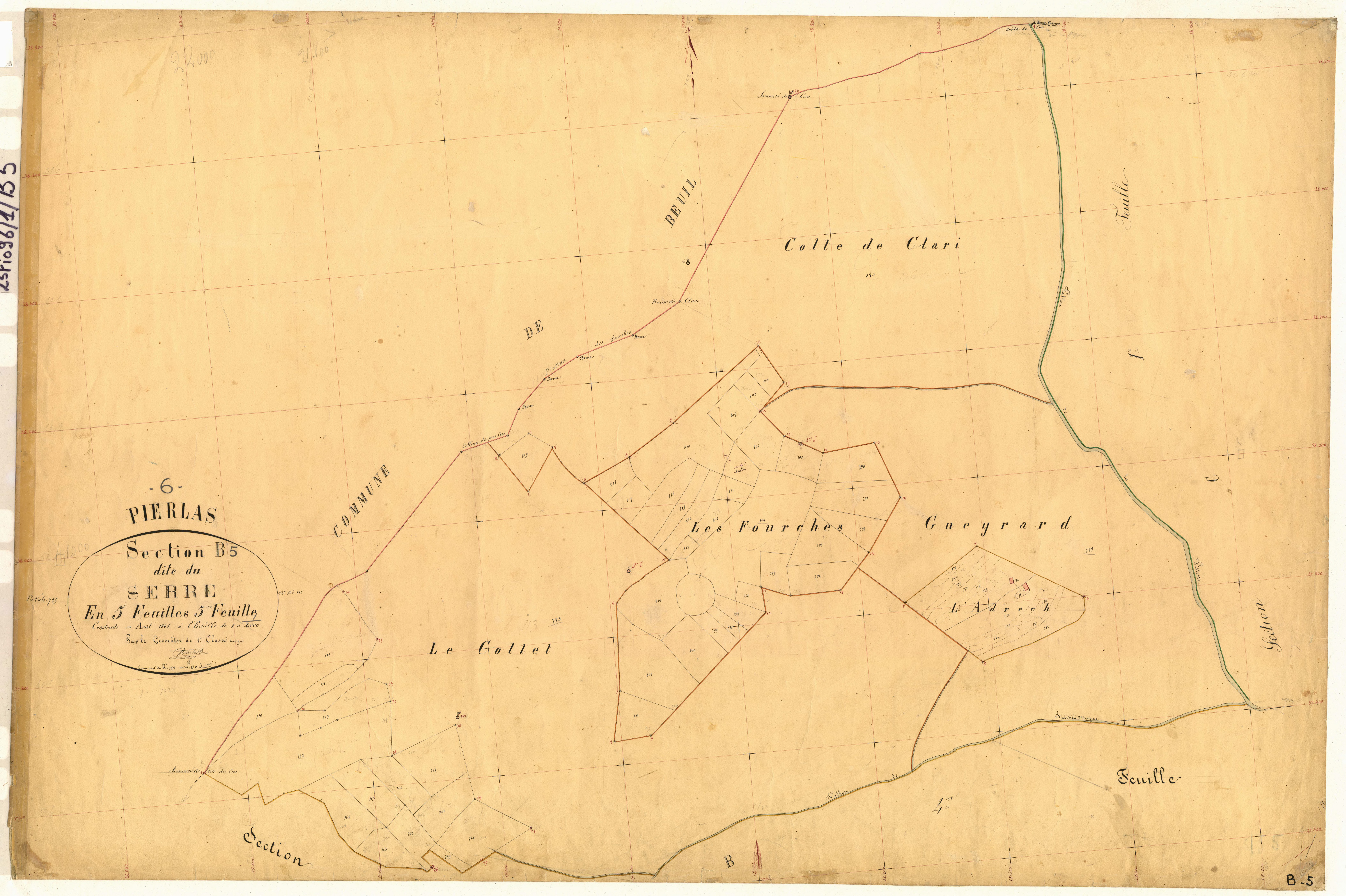 Le Serre. - Plan de section, B5