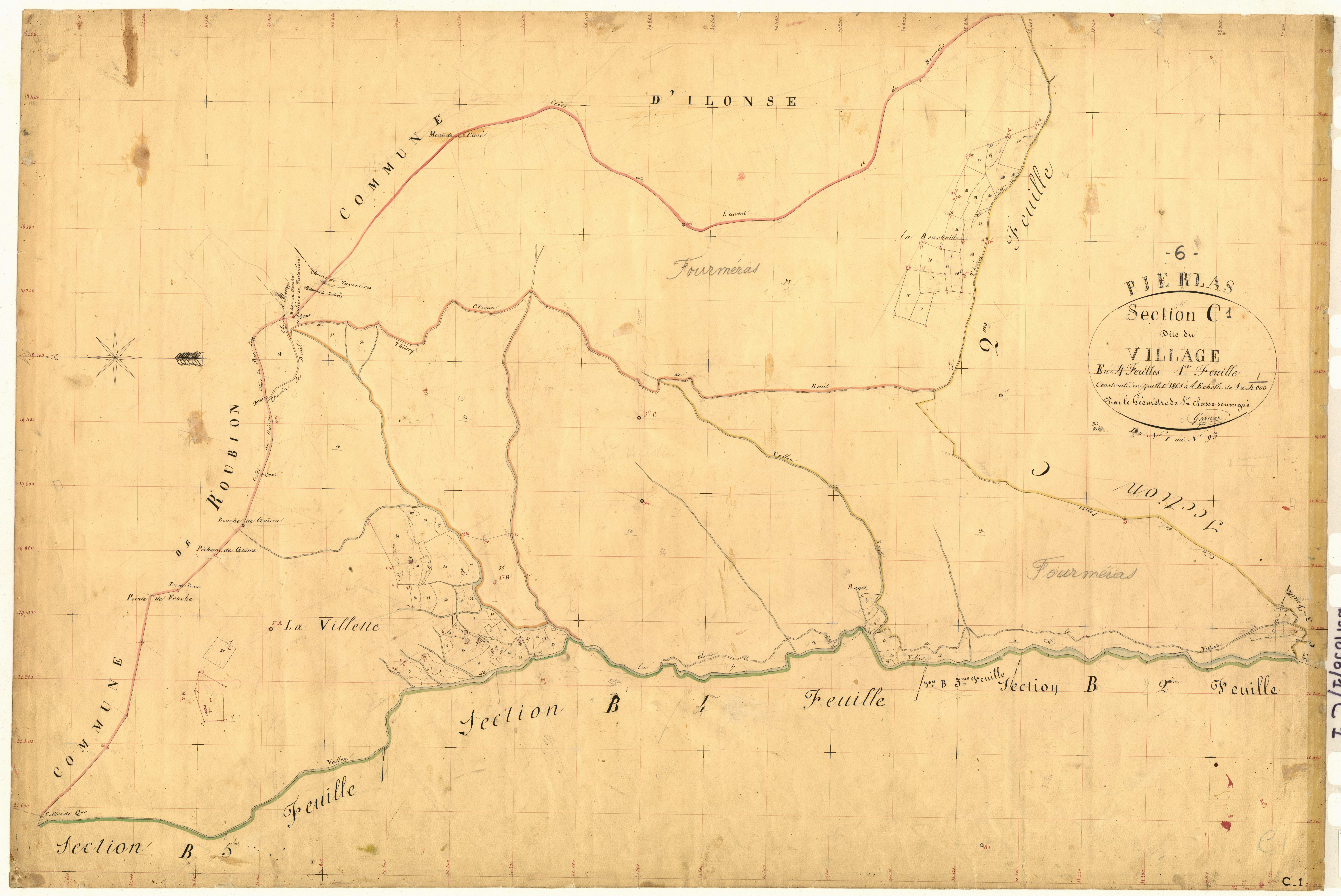 Le Village. - Plan de section, C1