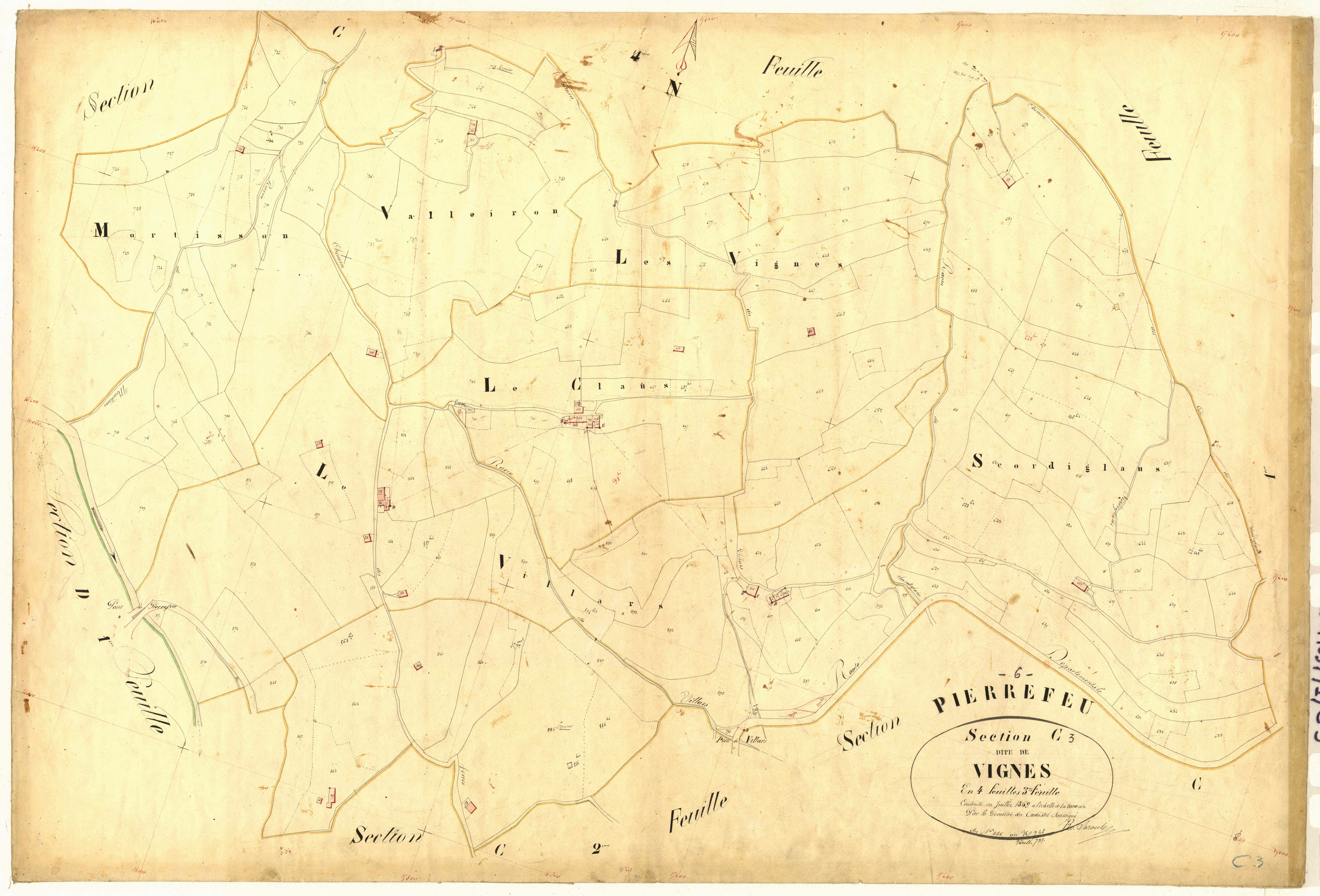 Vignes. - Plan de section, C3