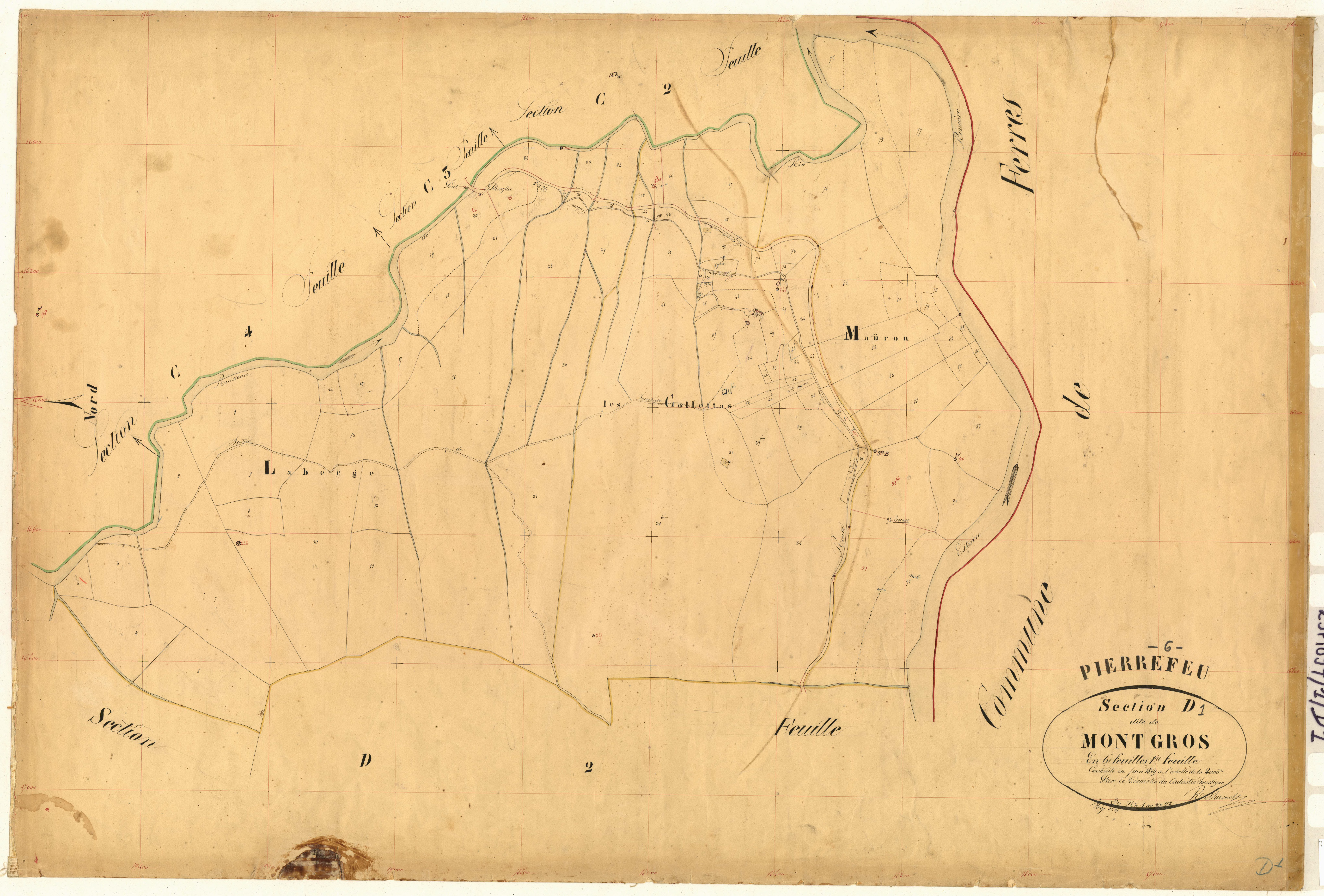 Mont-Gros. - Plan de section, D1