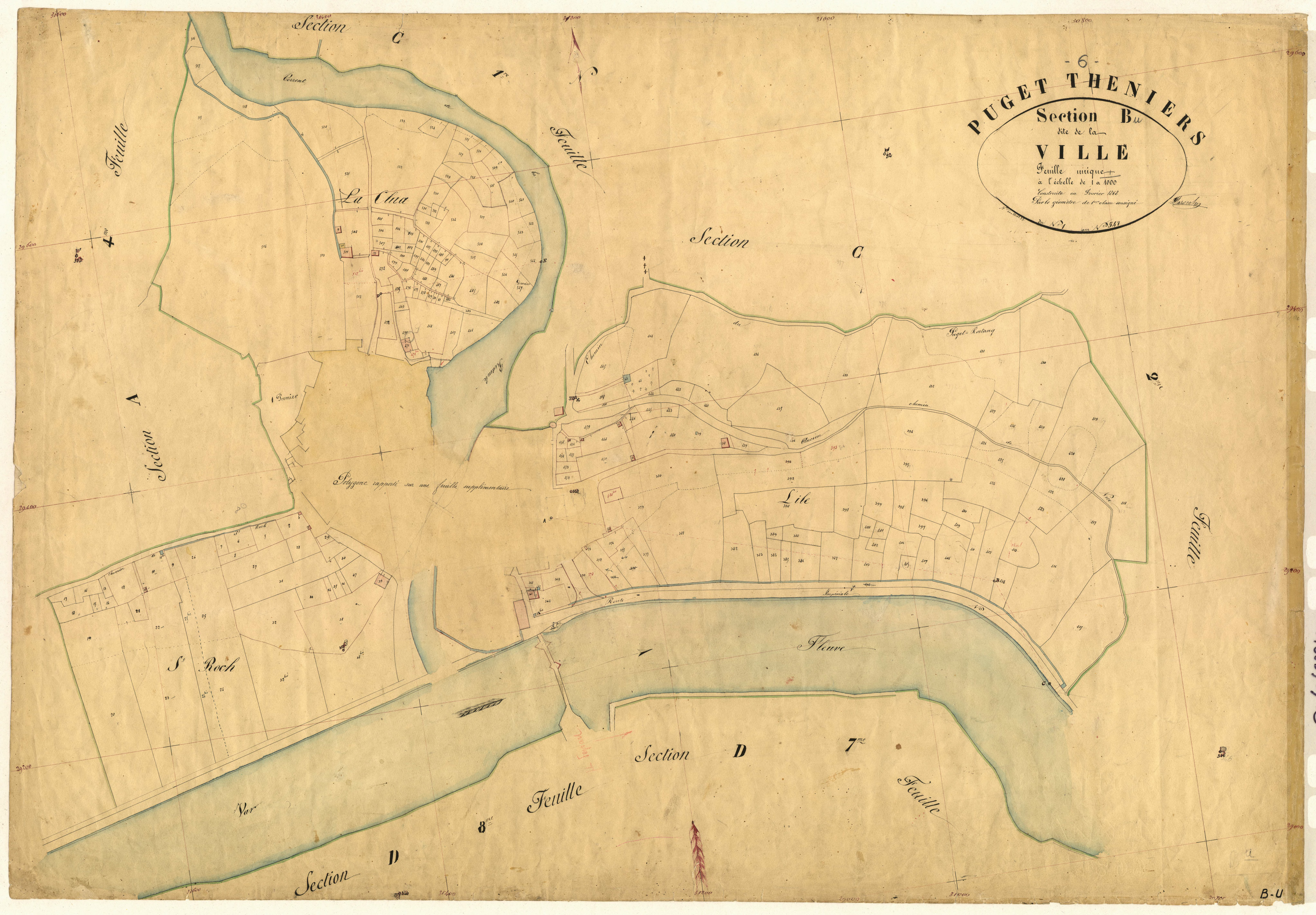 La Ville. - Plan de section, B
