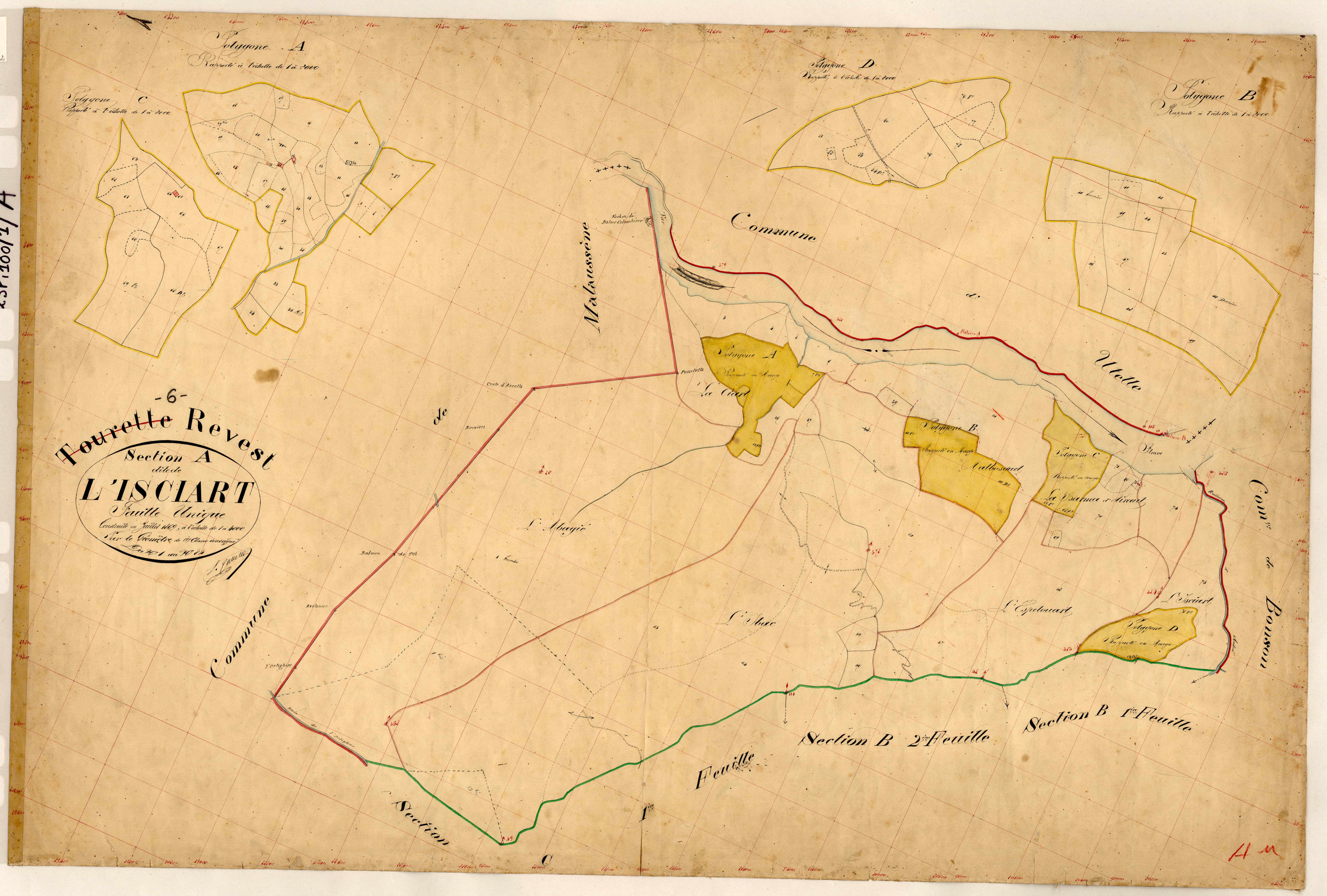 L'Isciart. - Plan de section, A