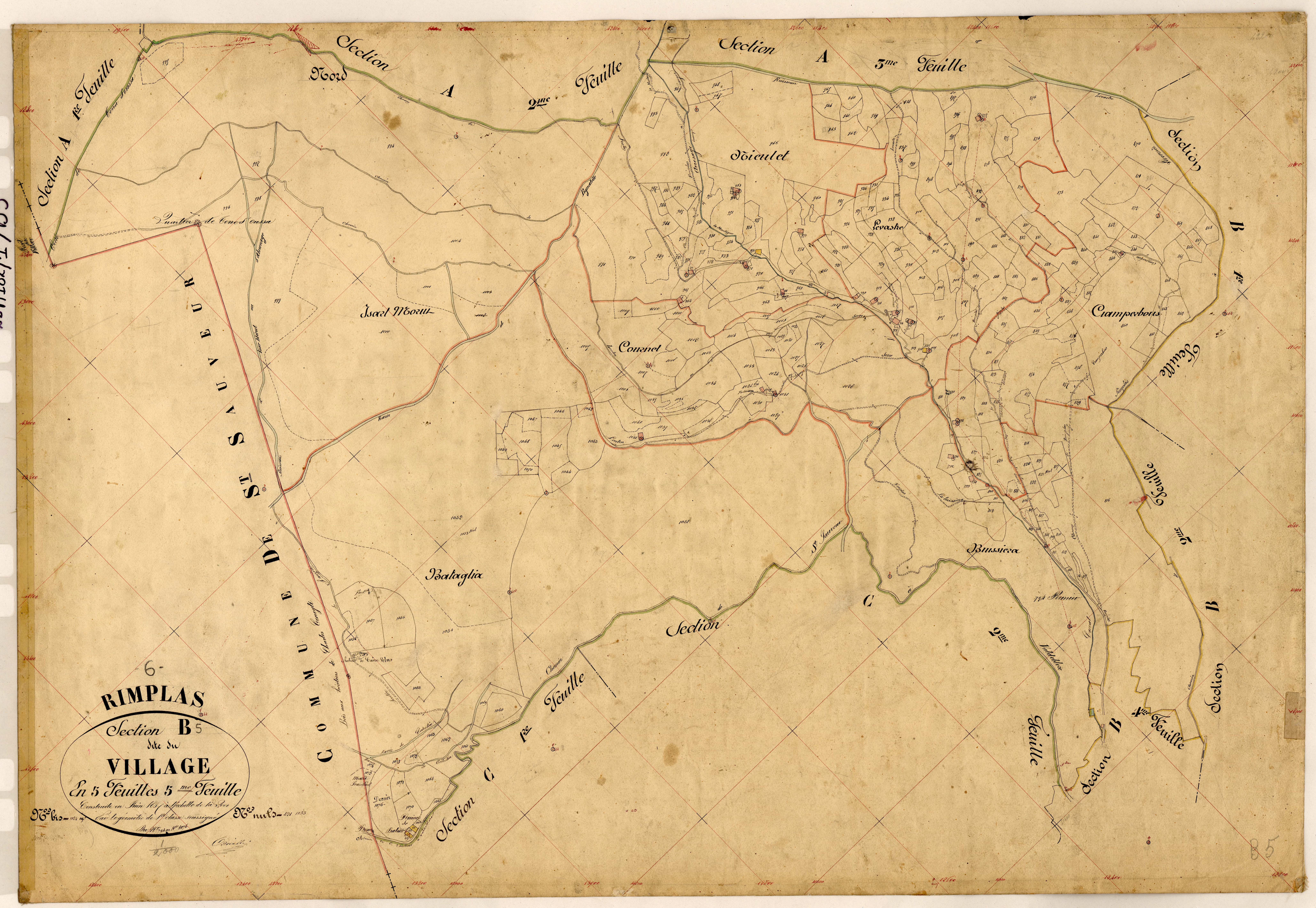 Le Village. - Plan de section, B5