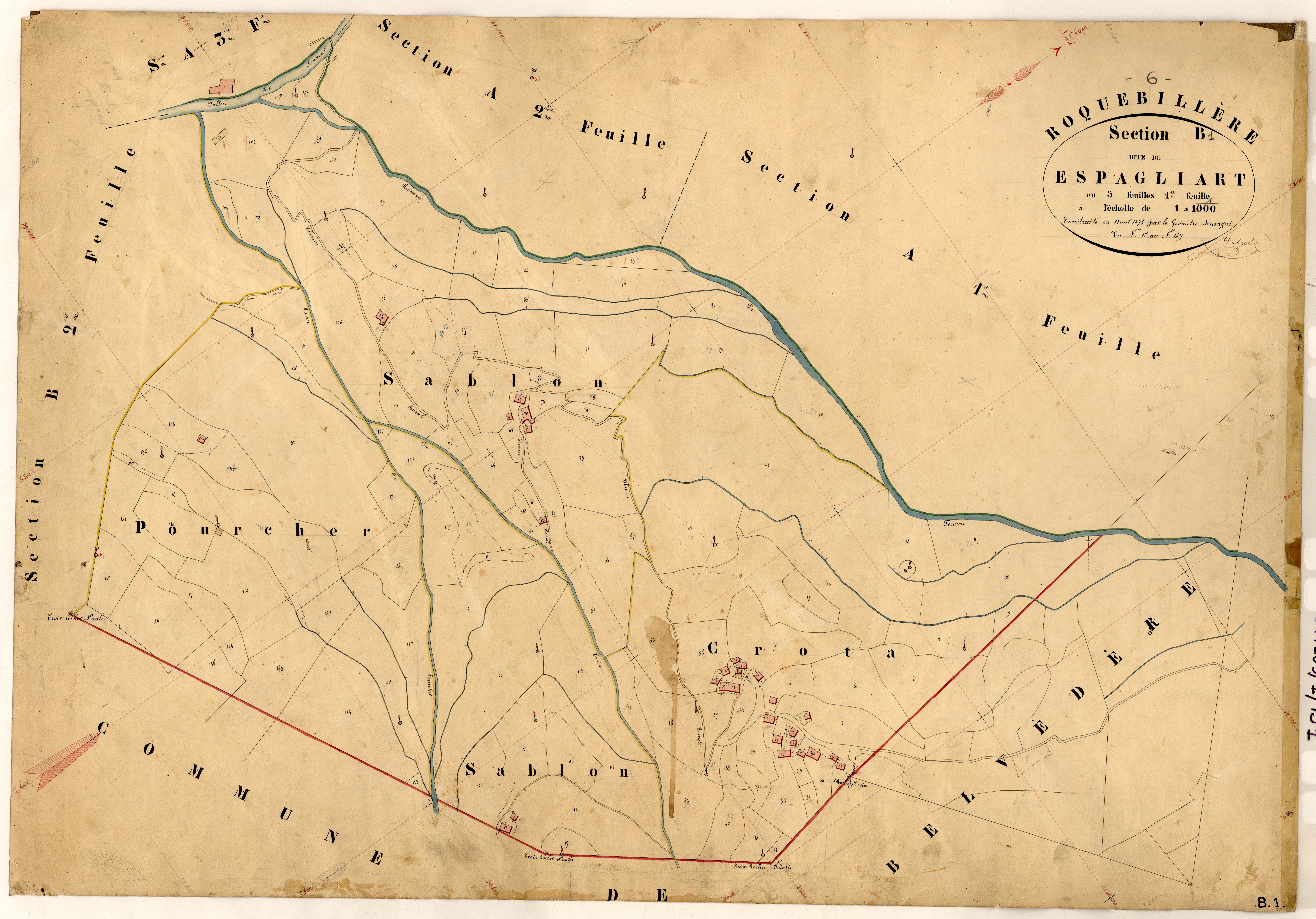 Espagliart. - Plan de section, B1
