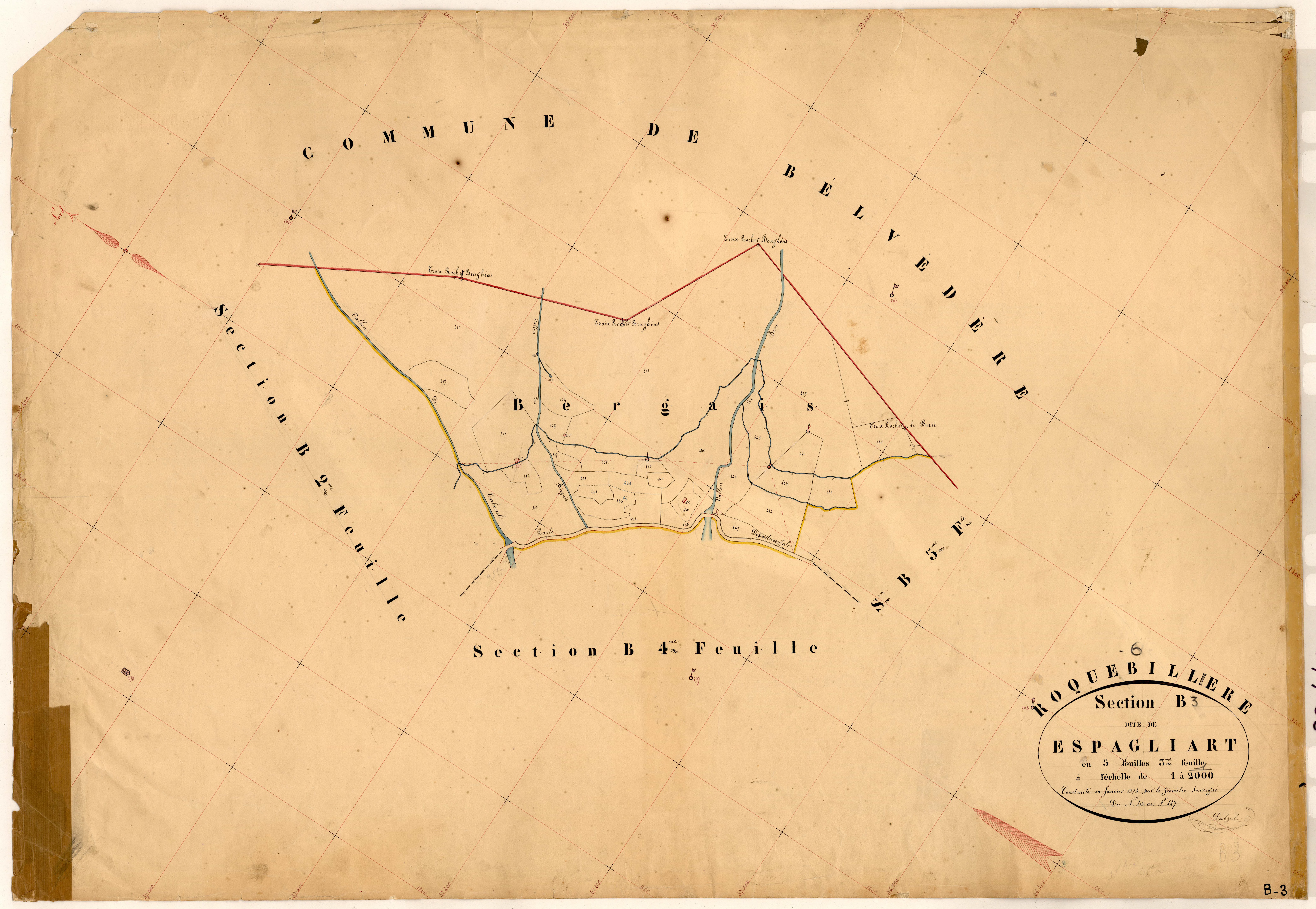 Espagliart. - Plan de section, B3