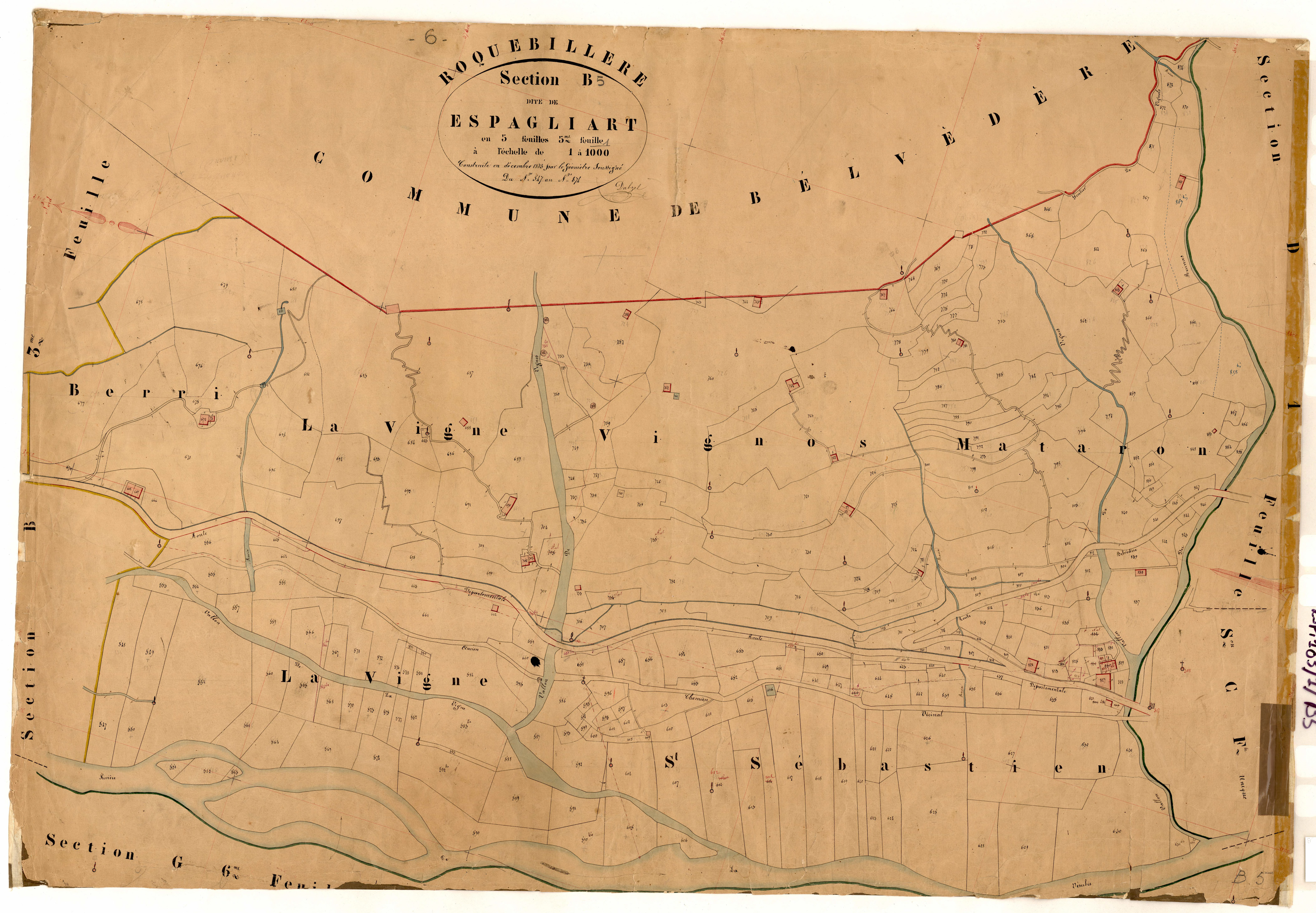 Espagliart. - Plan de section, B5