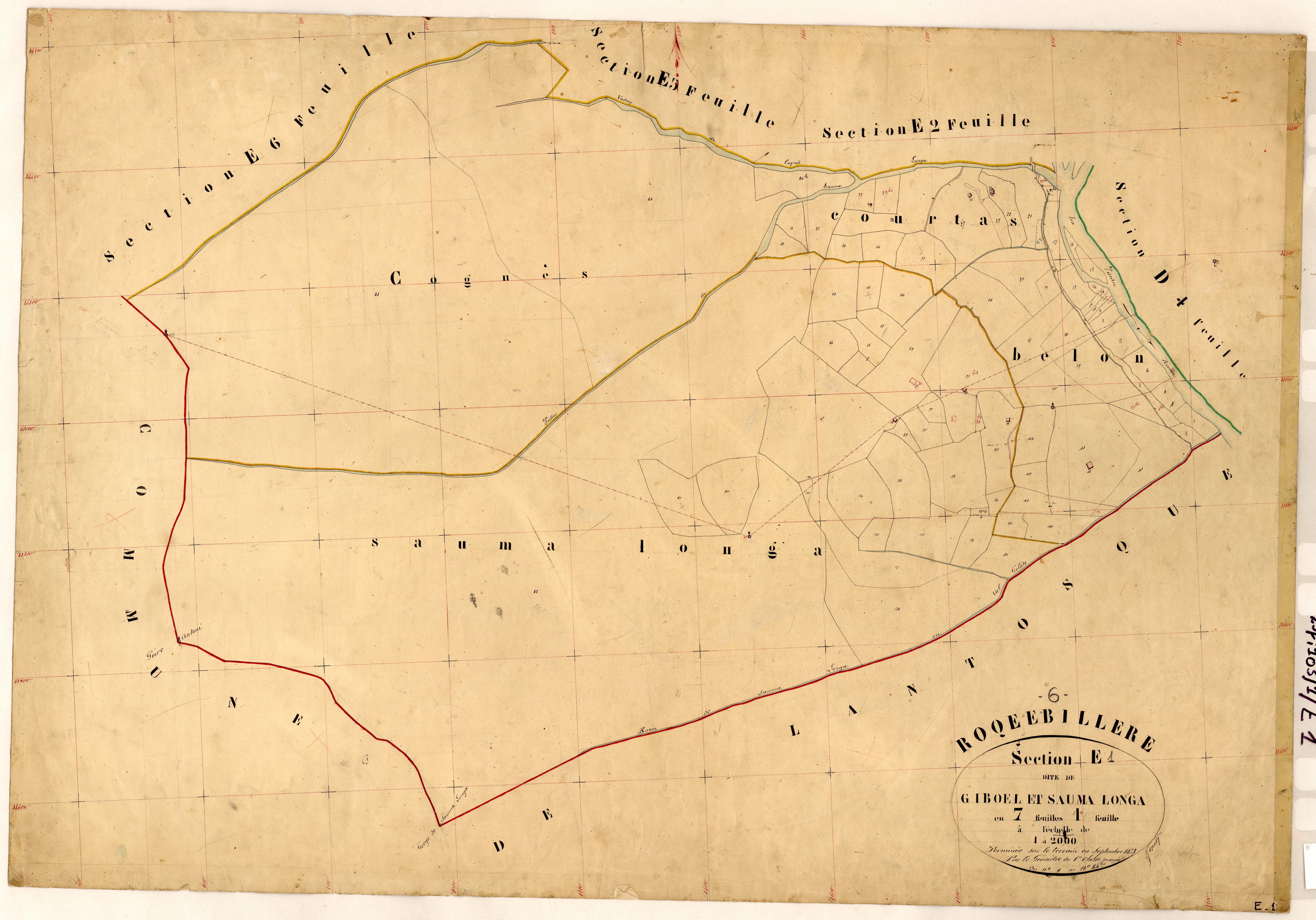 Giboel et Sauma Longa. - Plan de section, E1