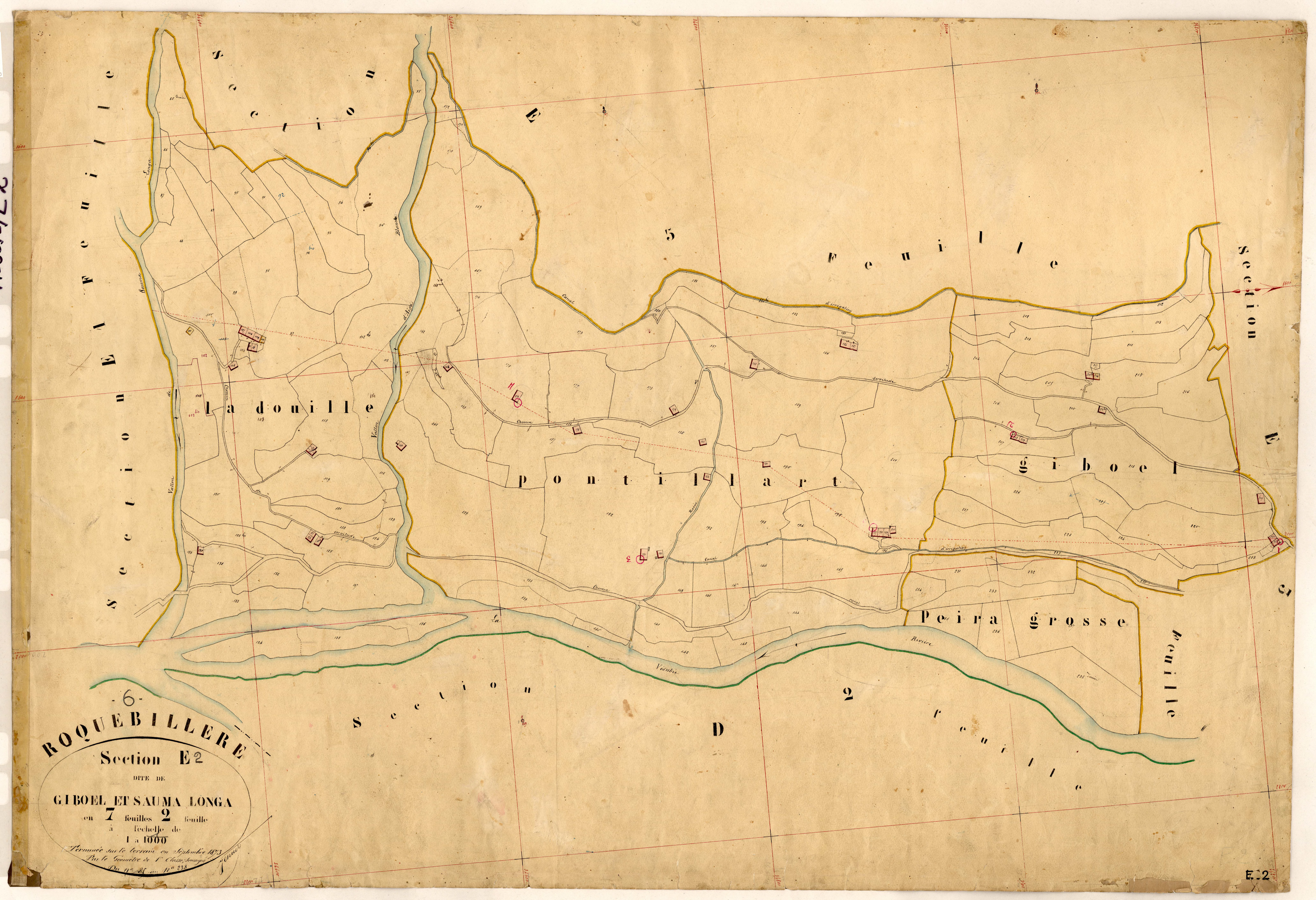 Giboel et Sauma Longa. - Plan de section, E2