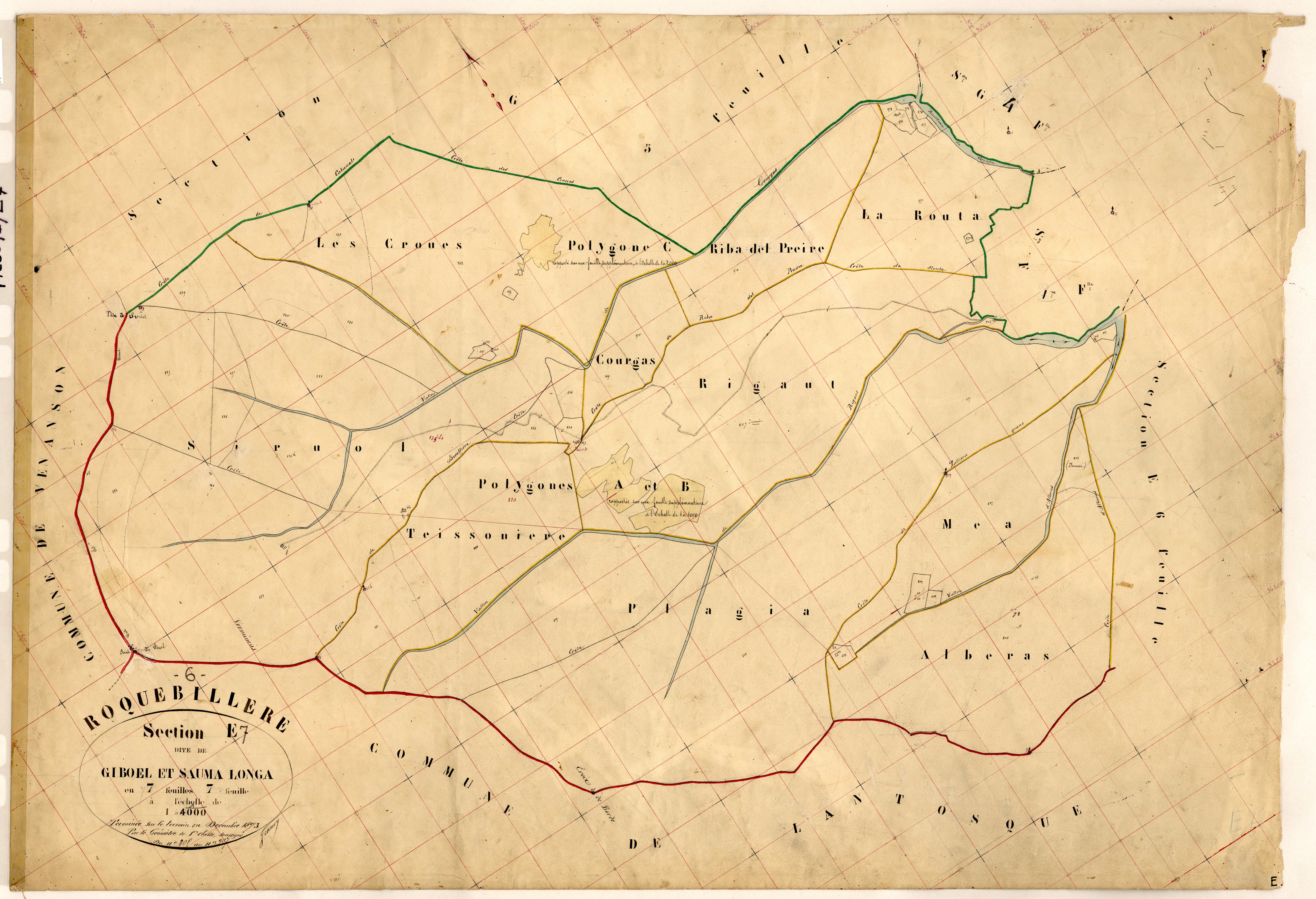 Giboel et Sauma Longa. - Plan de section, E7