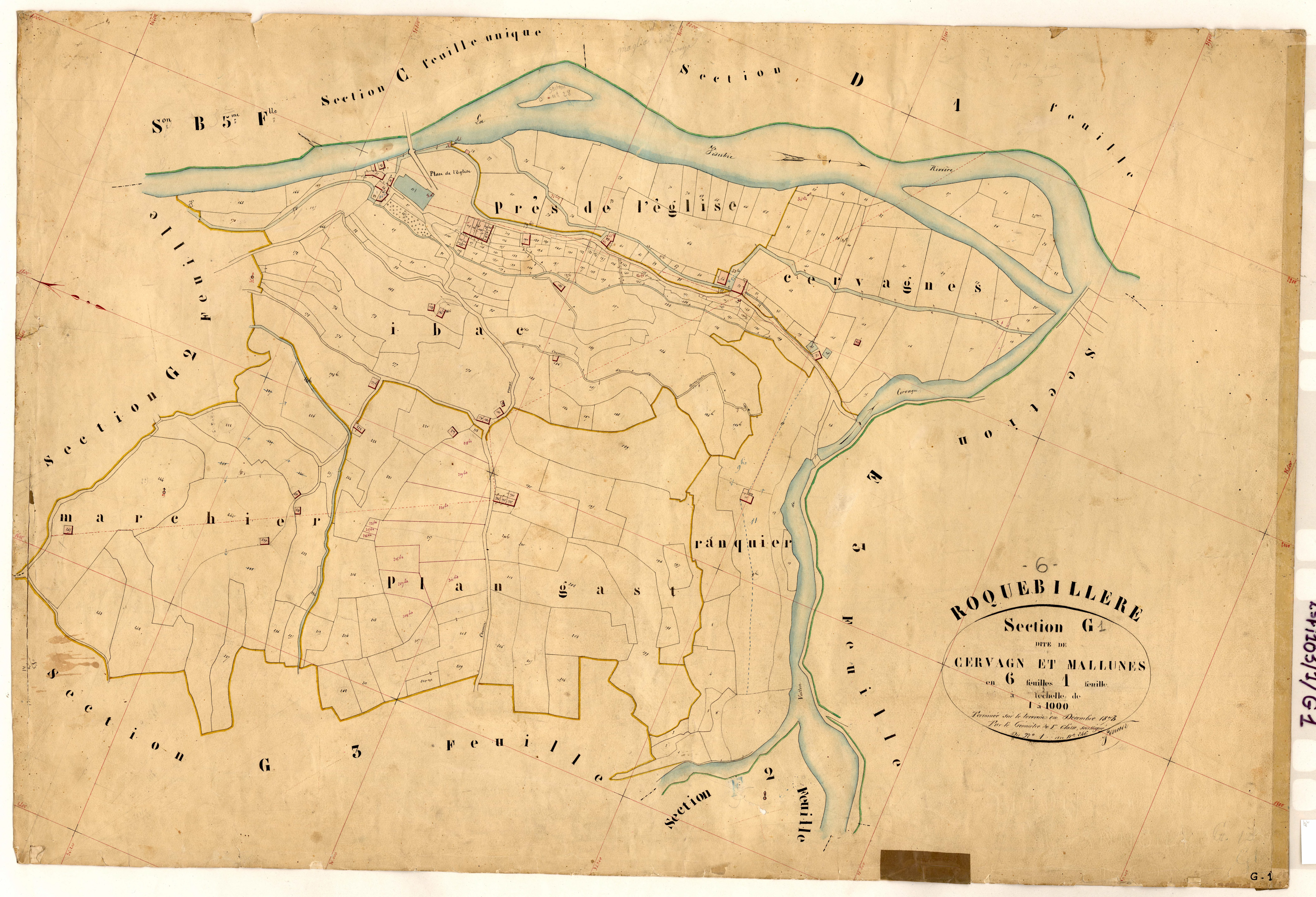 Cervagn et Mallunes. - Plan de section, G1