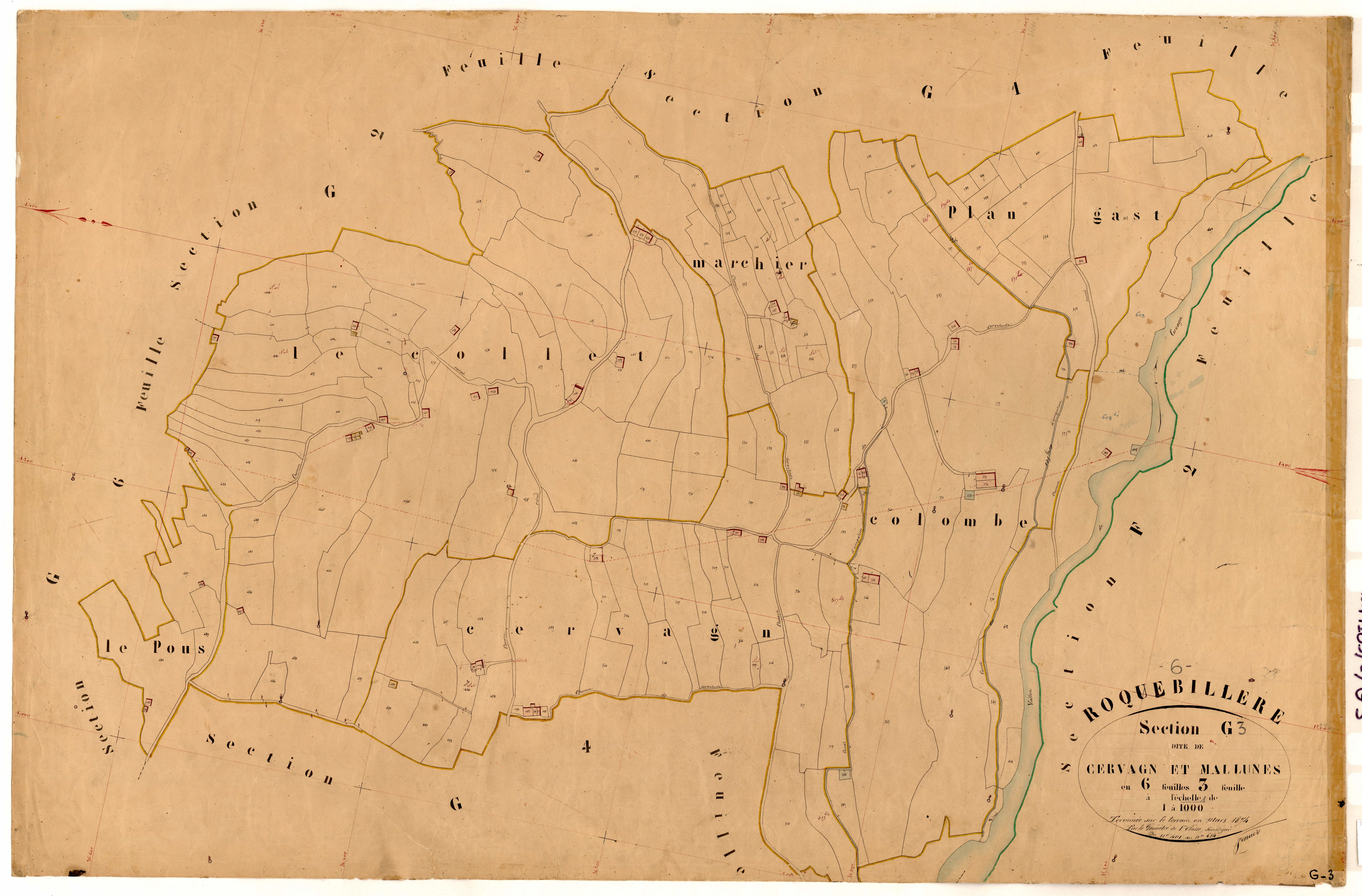 Cervagn et Mallunes. - Plan de section, G3