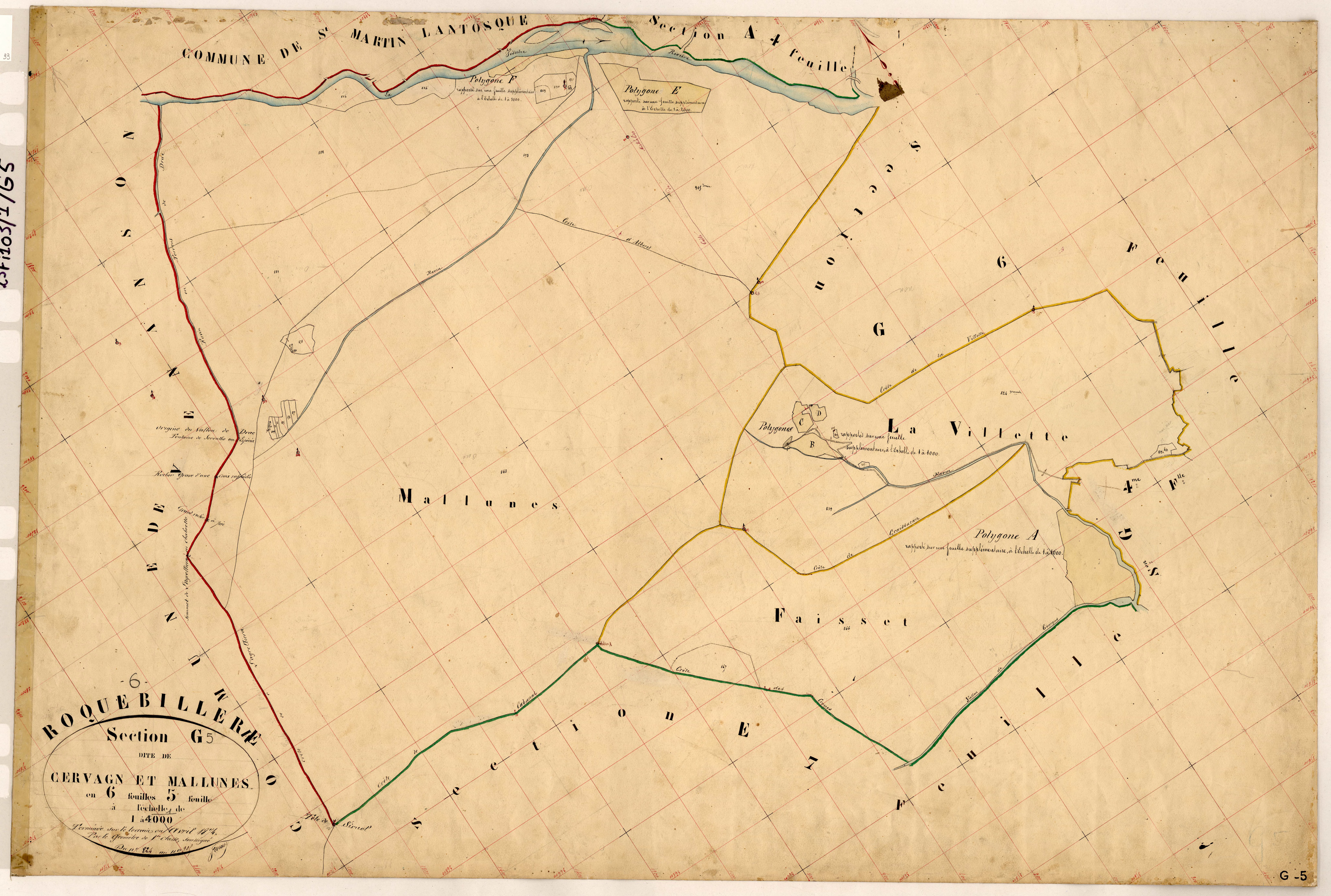 Cervagn et Mallunes. - Plan de section, G5