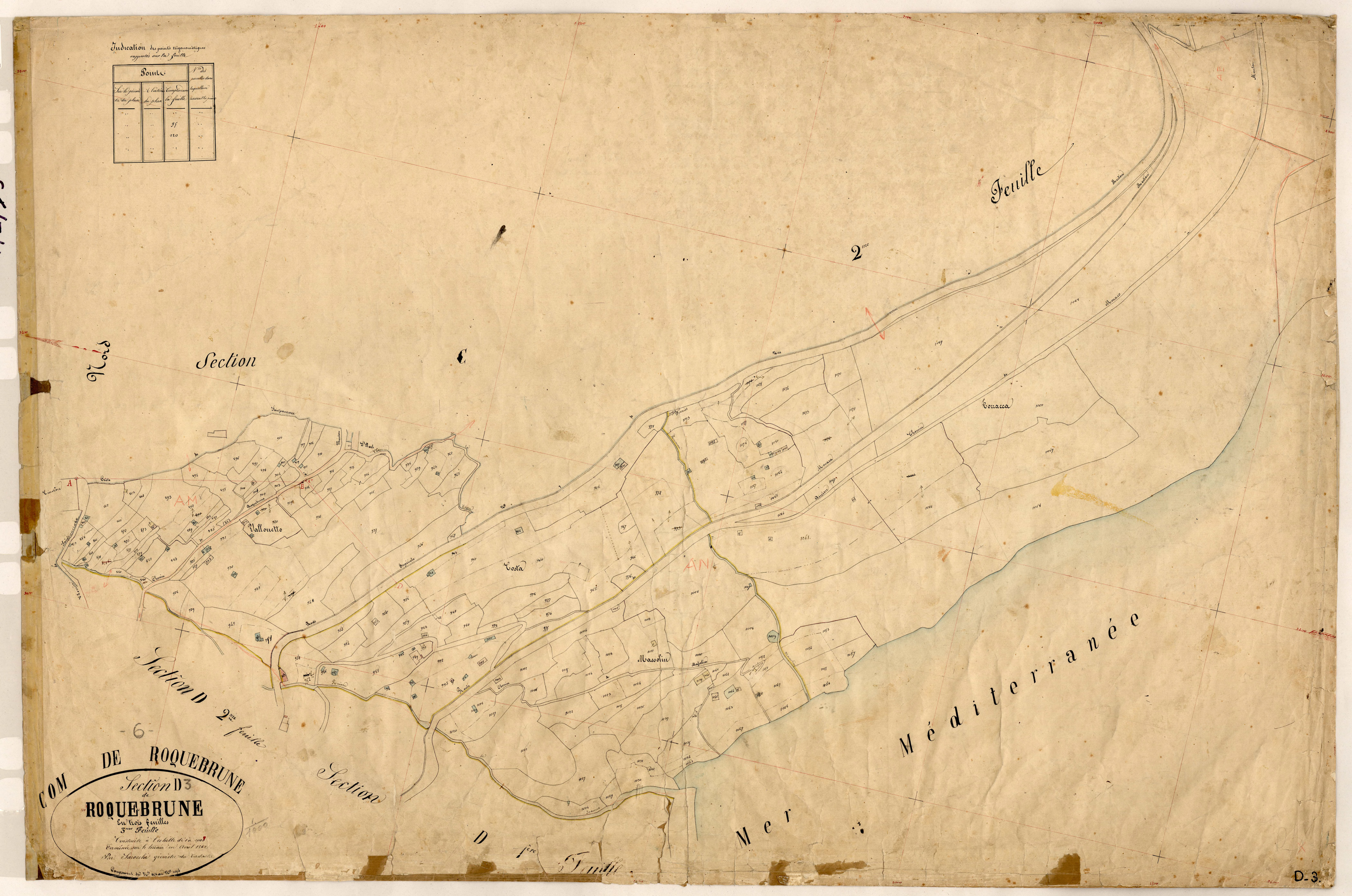 Roquebrune. - Plan de section, D3