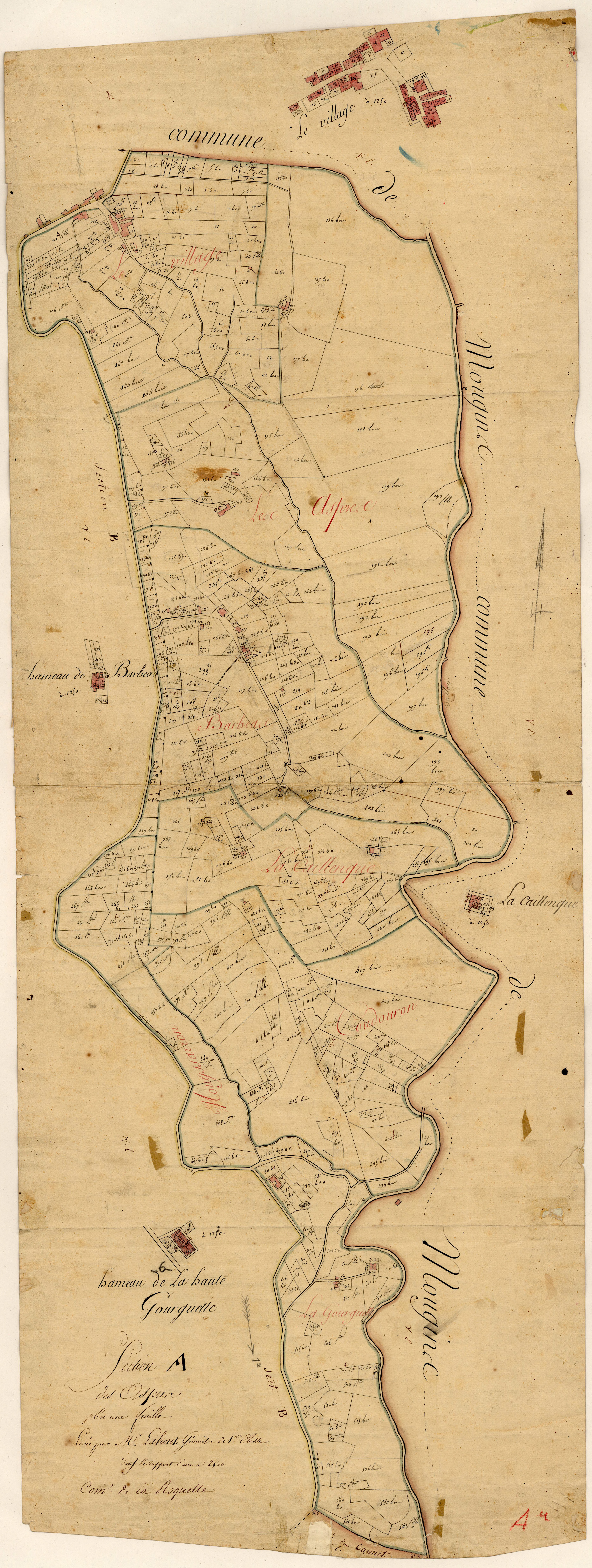 Les Aspres. - Plan de section, A