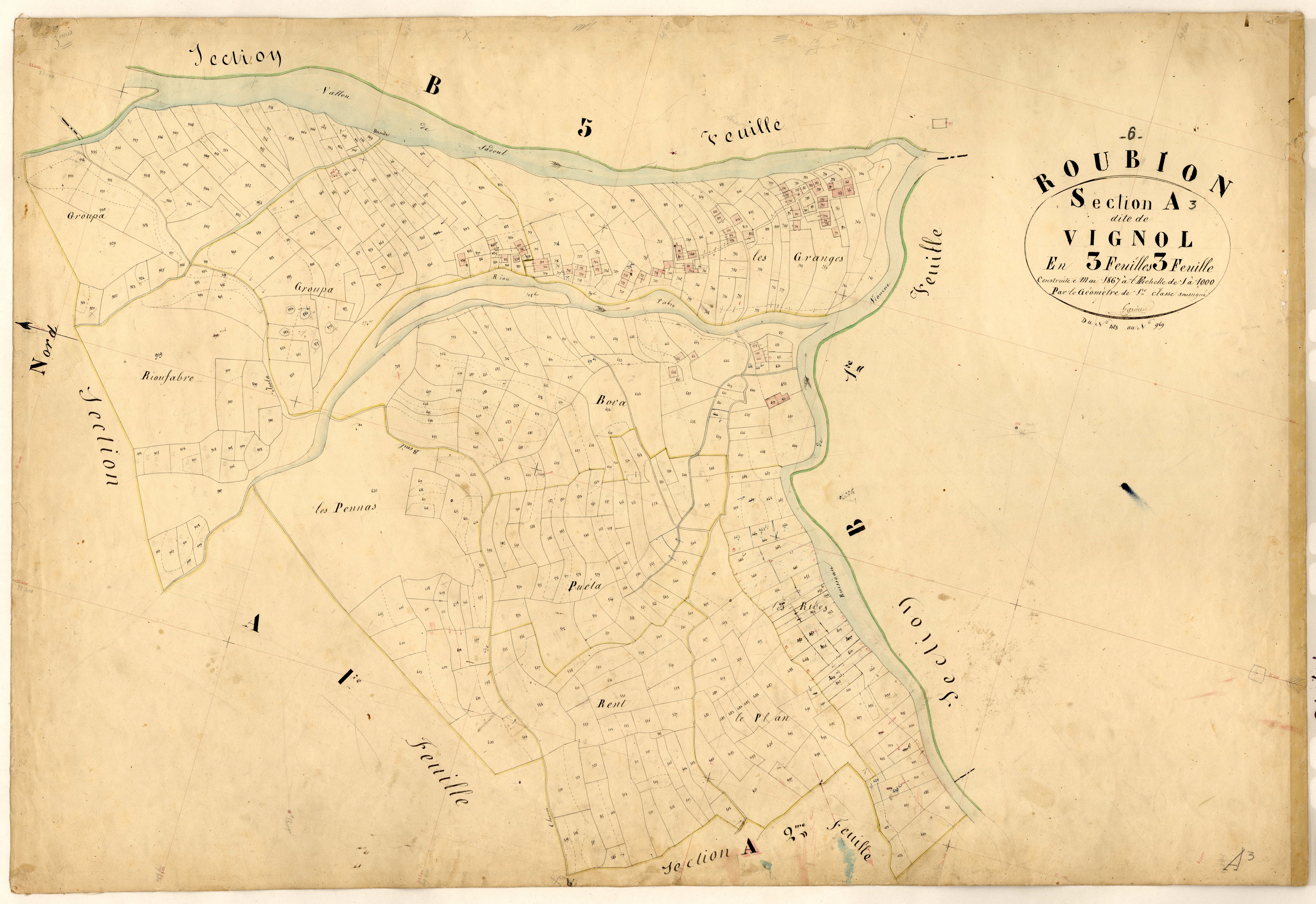 Vignol. - Plan de section, A3