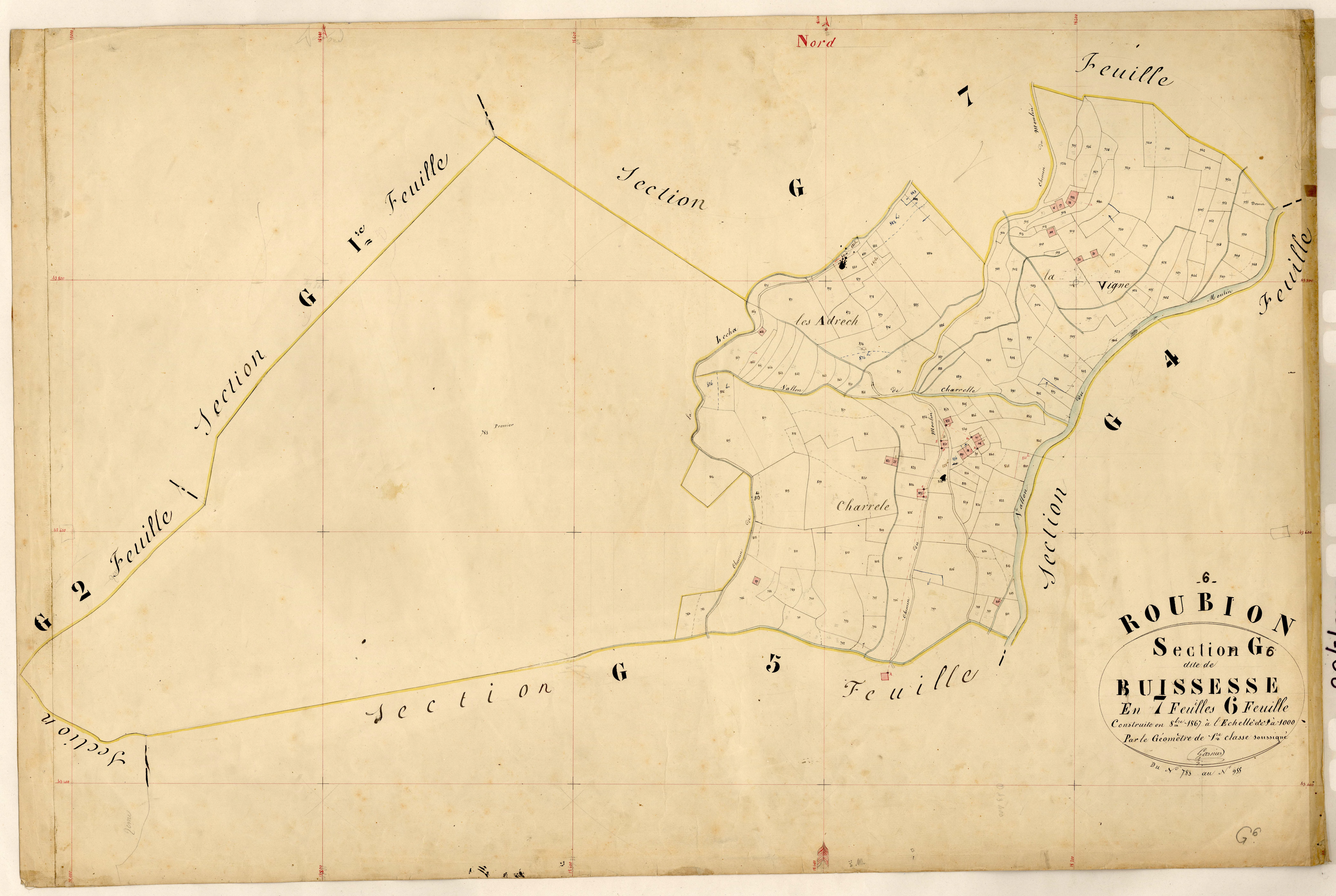 Buissesse. - Plan de section, G6