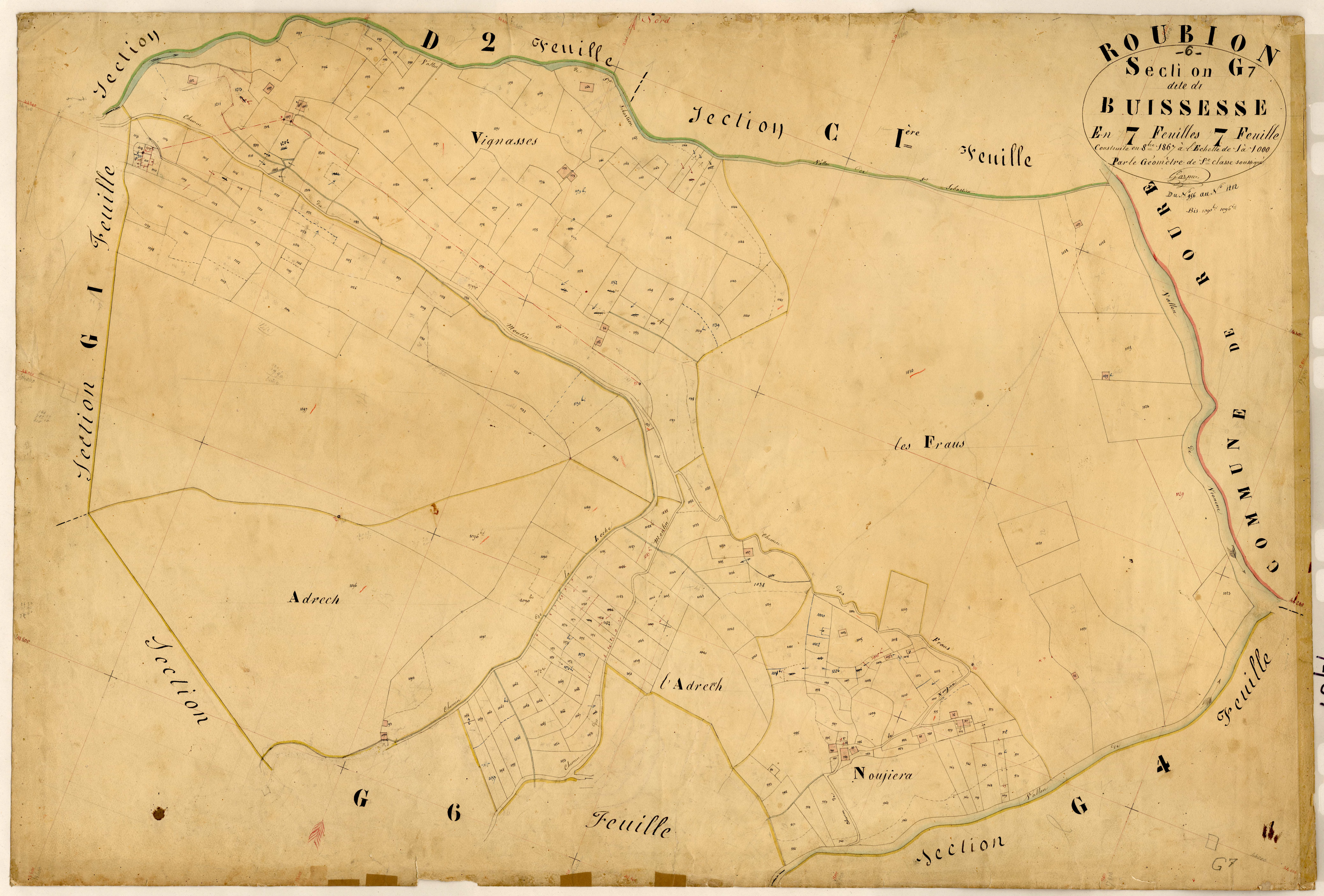Buissesse. - Plan de section, G7
