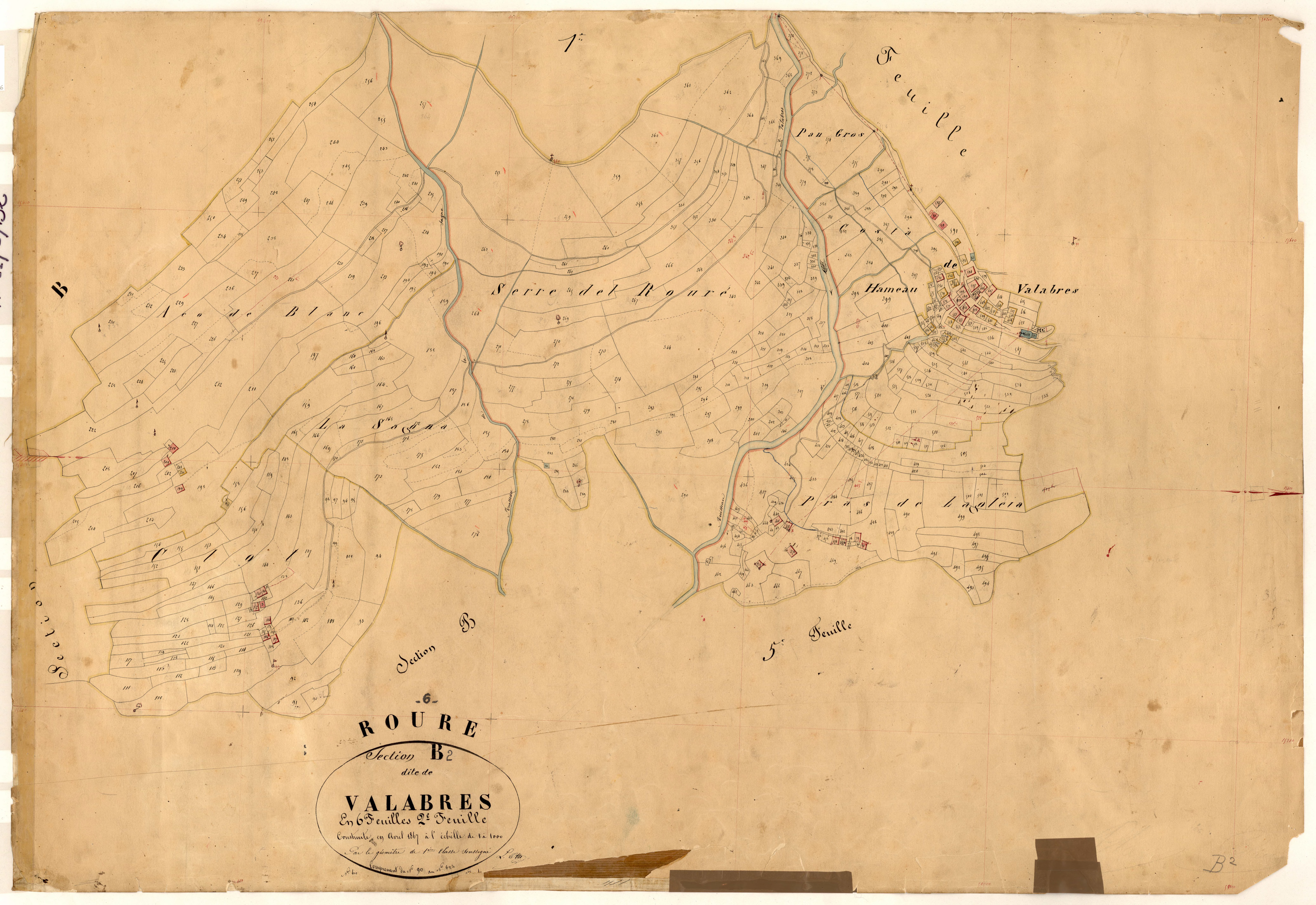 Valabres. - Plan de section, B2