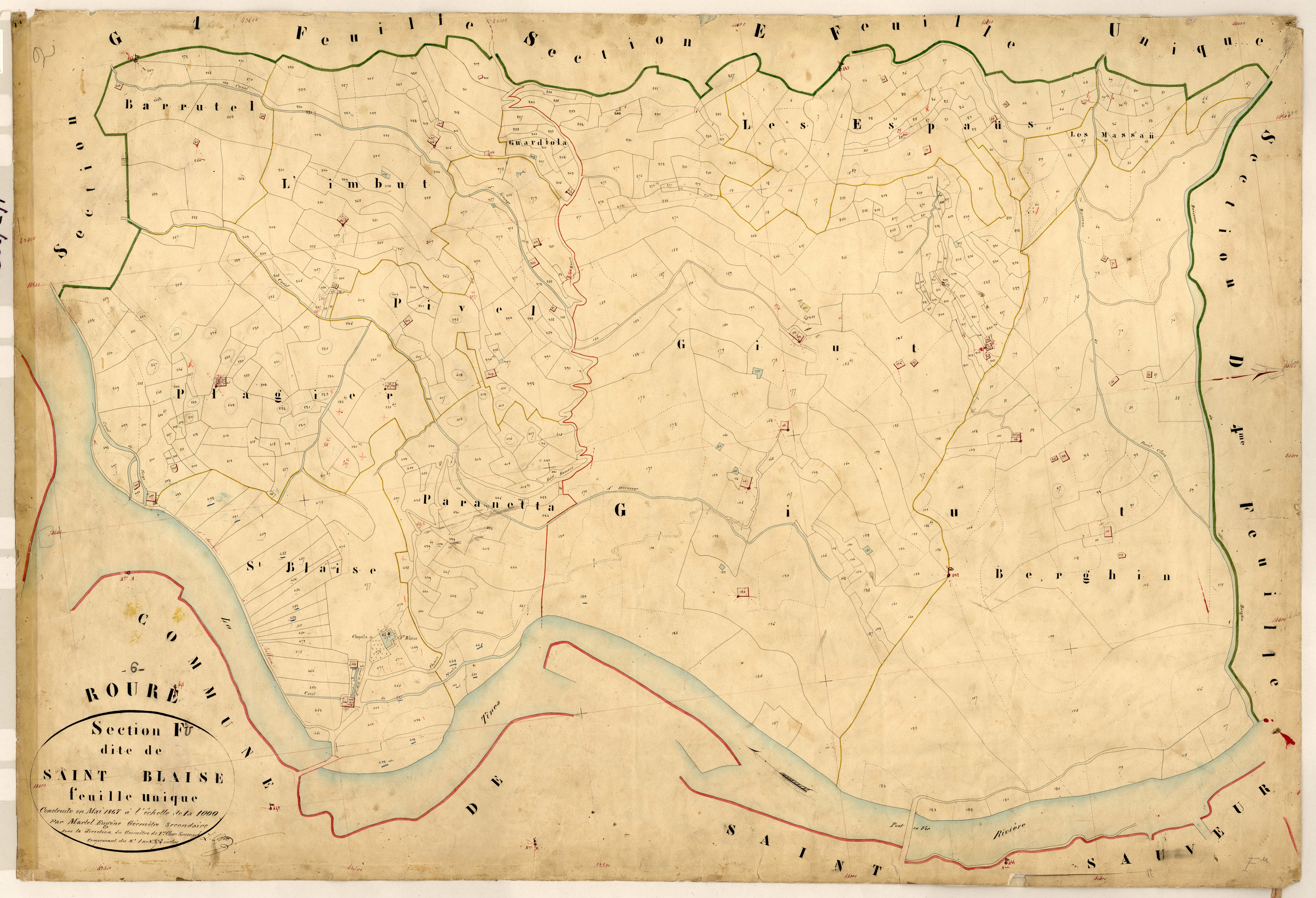 Saint-Blaise. - Plan de section, F