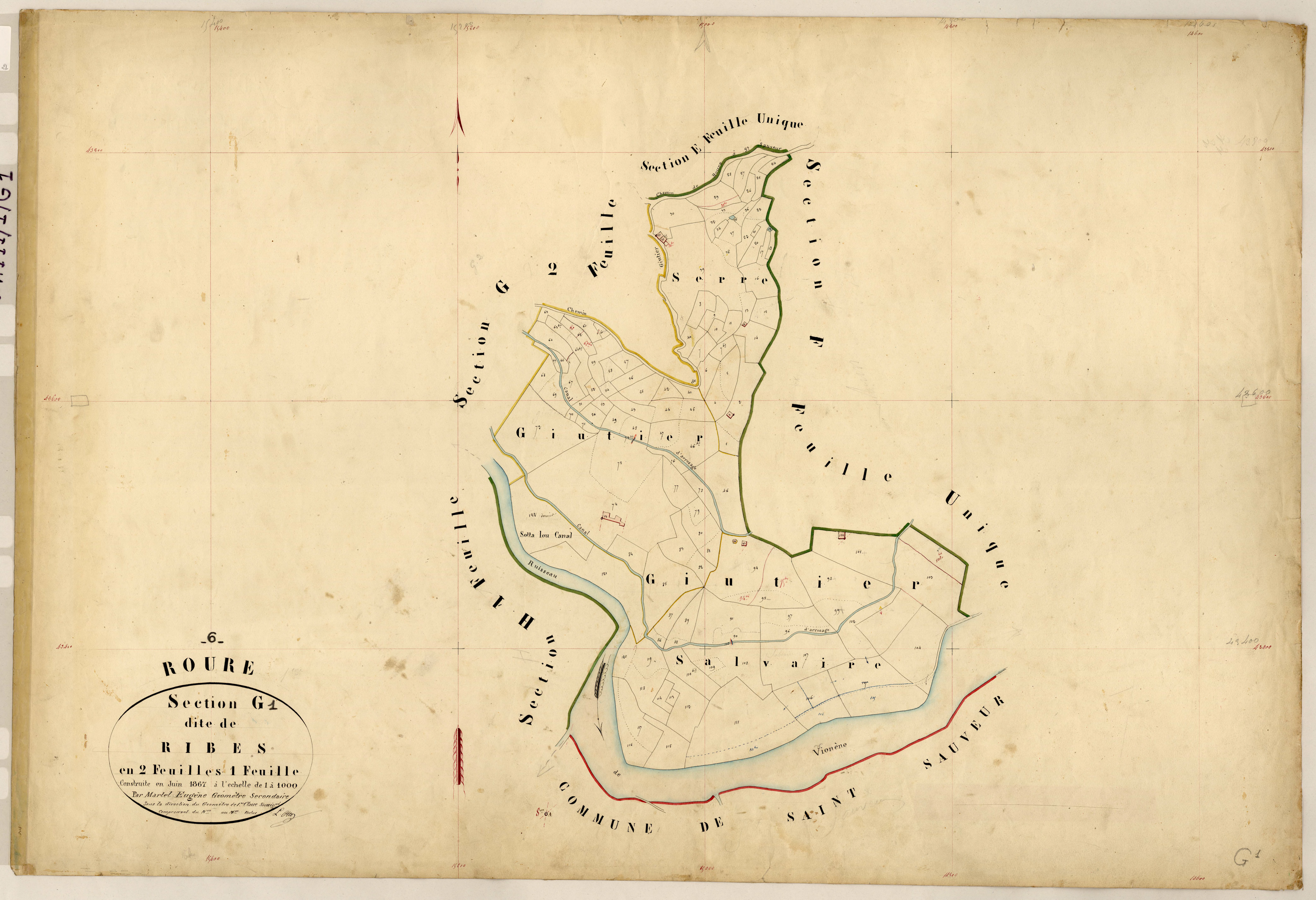 Ribes. - Plan de section, G1