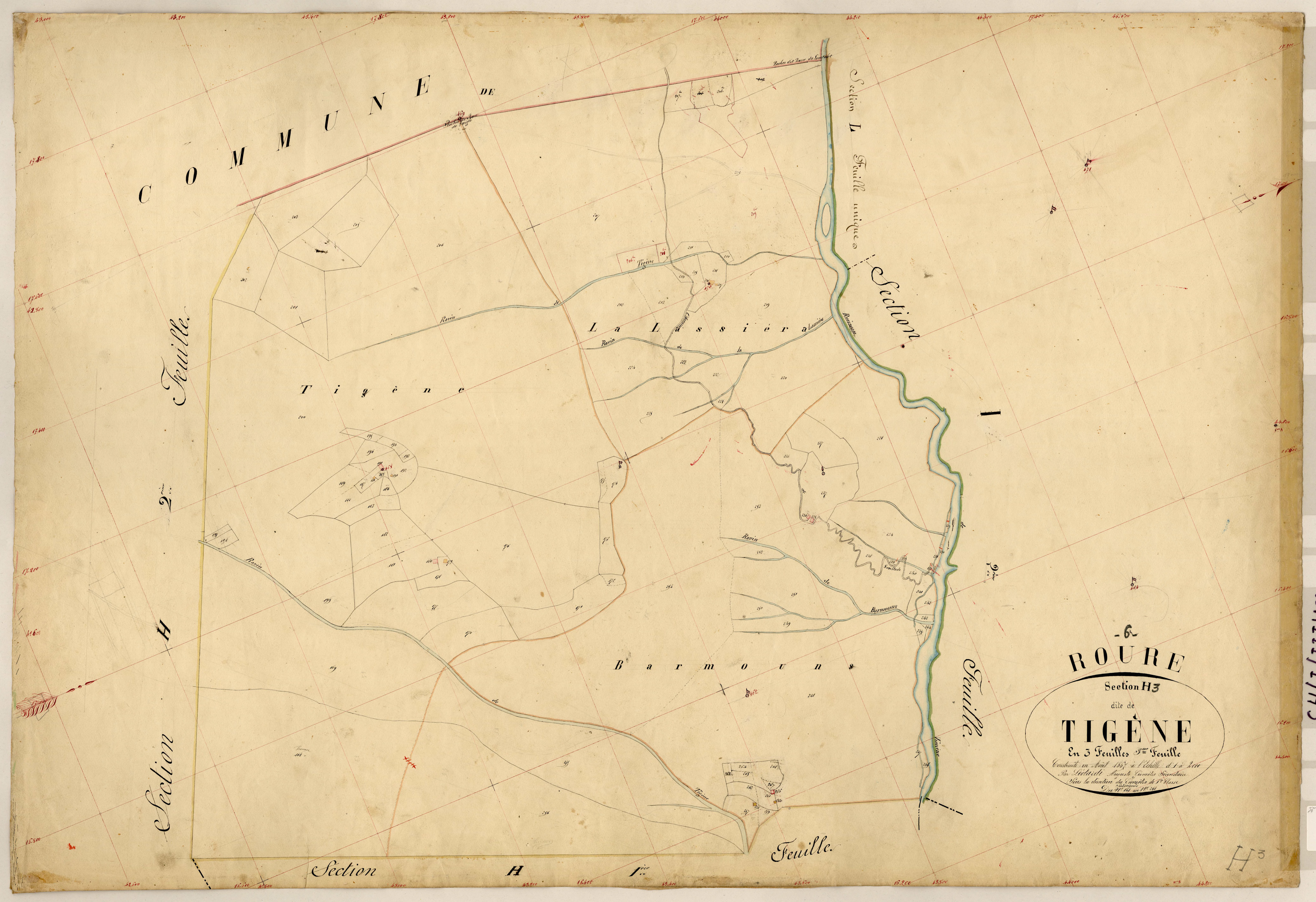 Tigène. - Plan de section, H3