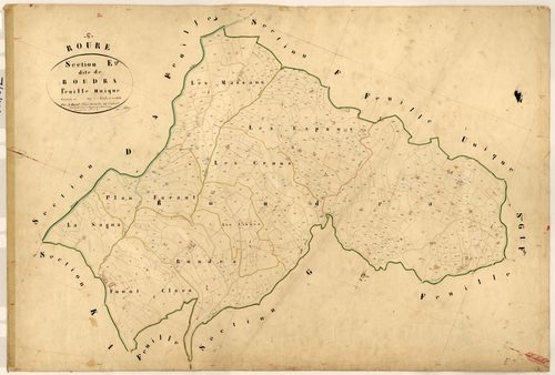 Boudra. - Plan de section, E