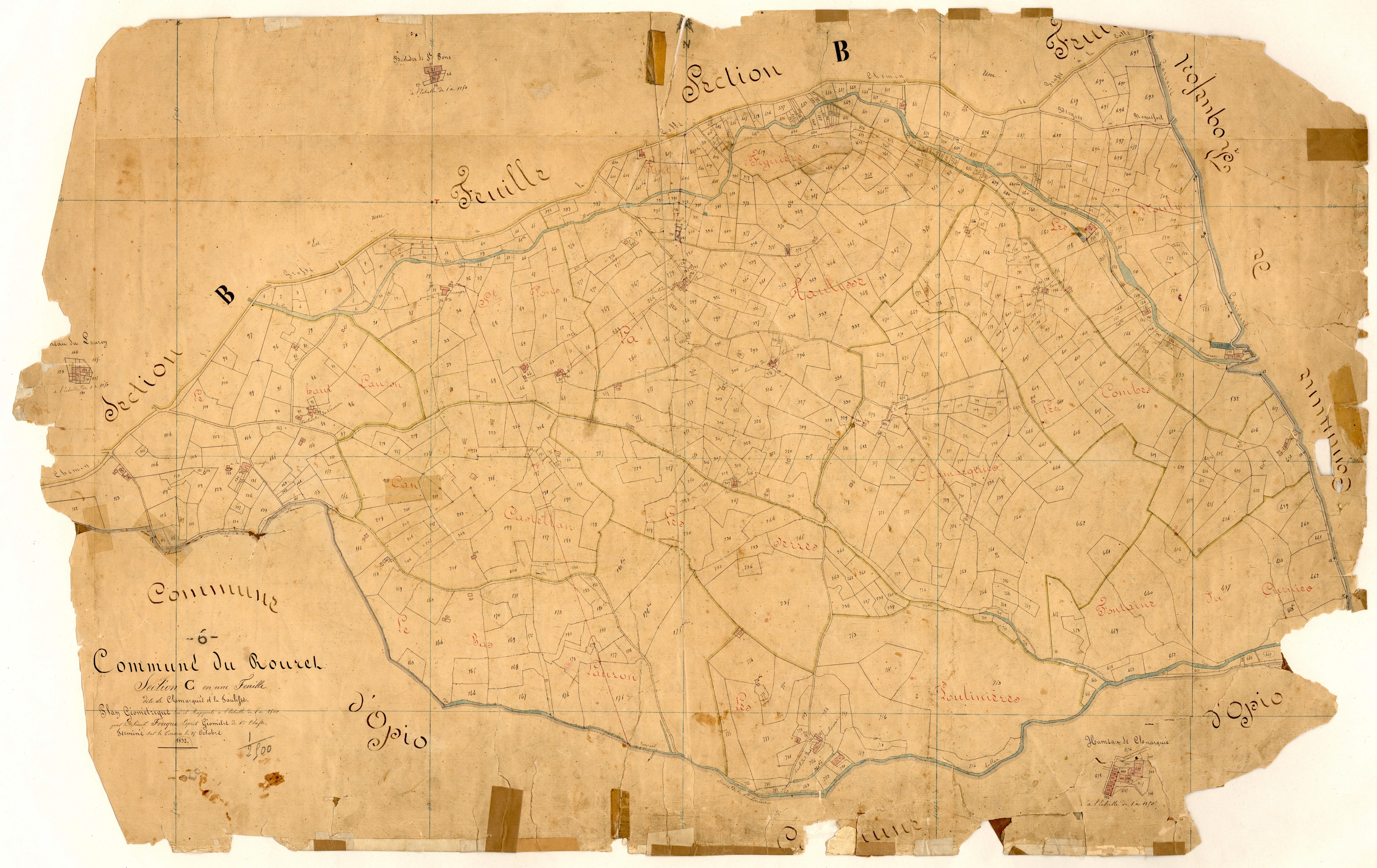 Clamarquié et la Taulisse. - Plan de section, C