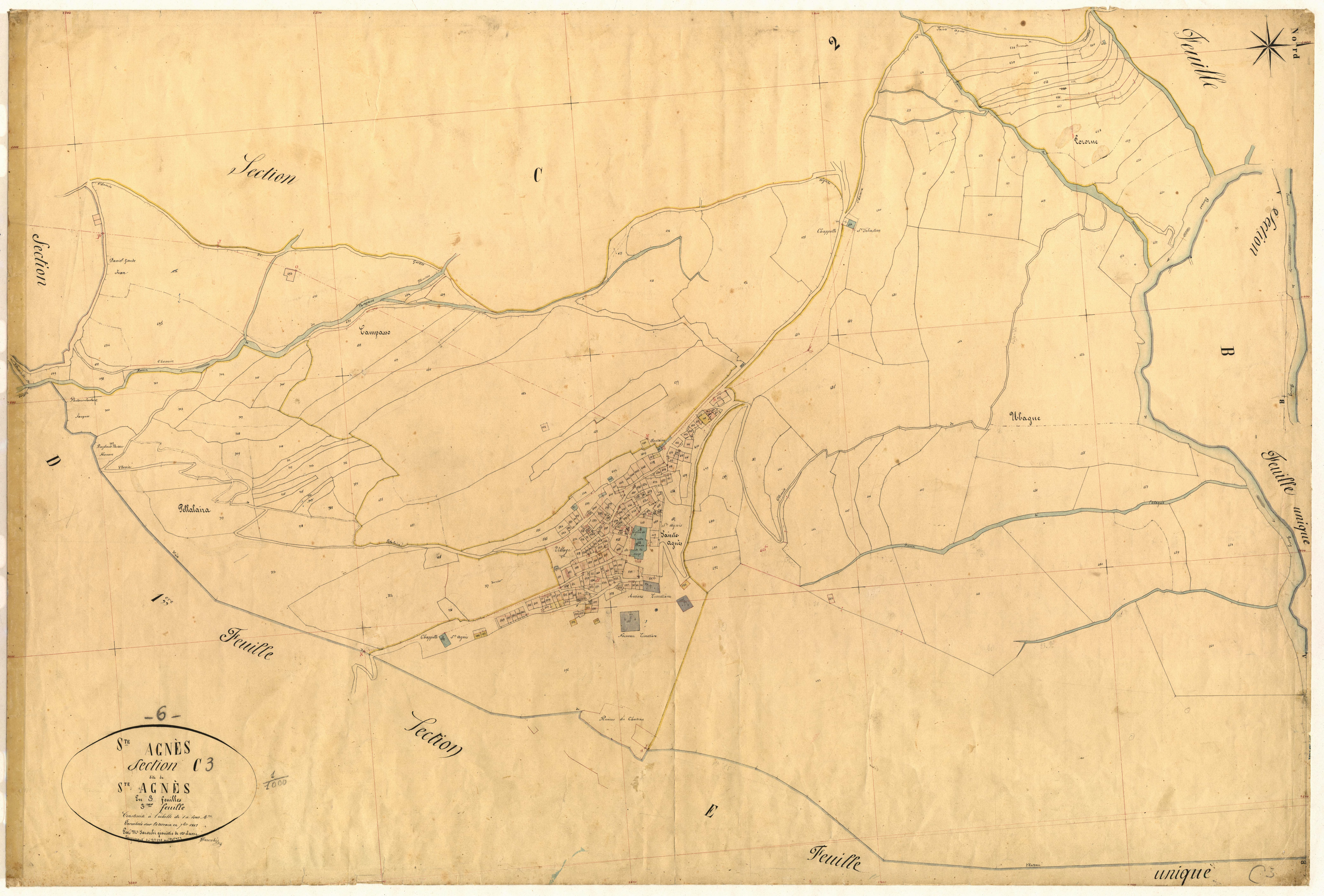 Sainte-Agnès. - Plan de section, C3