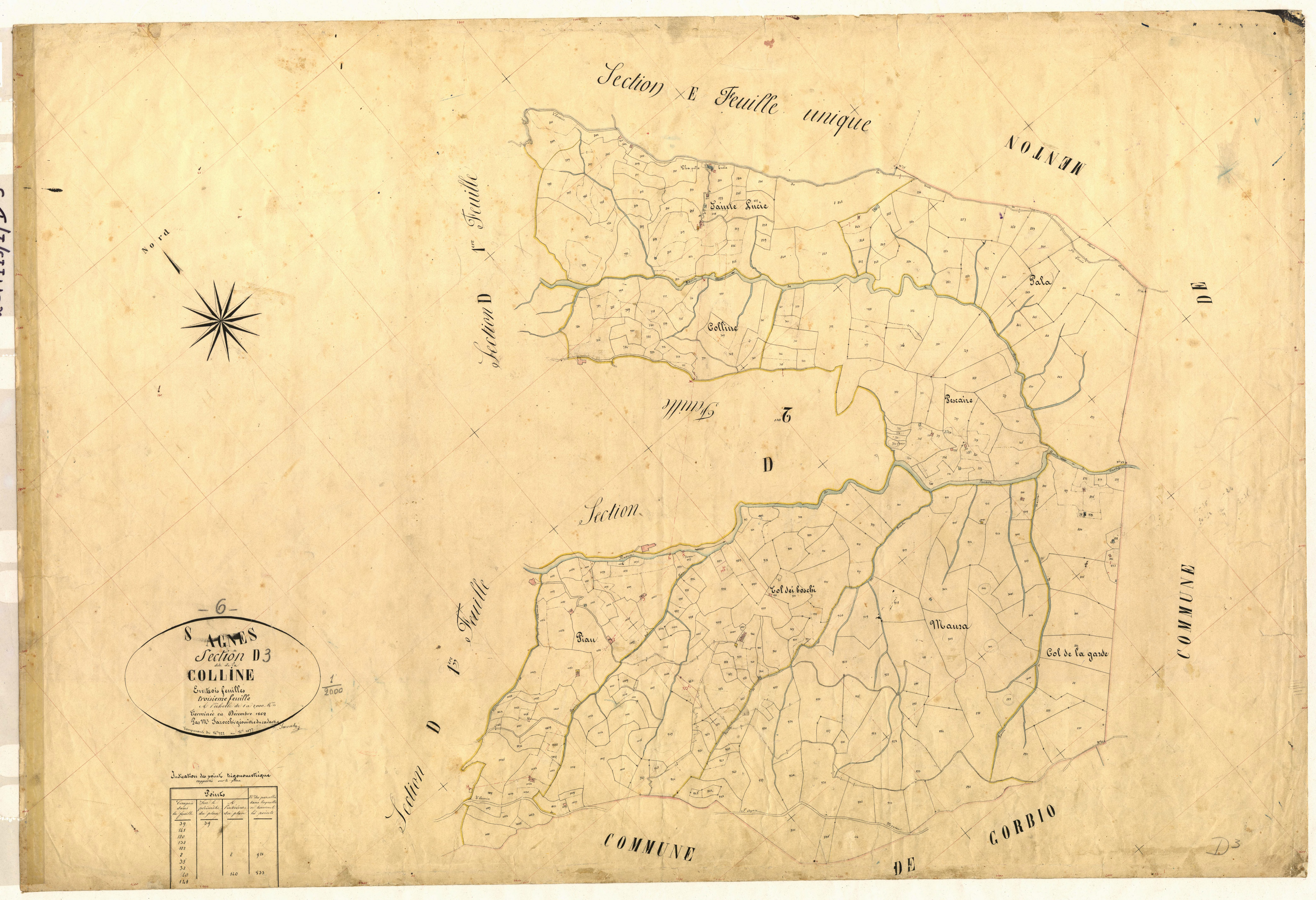 Colline. - Plan de section, D3