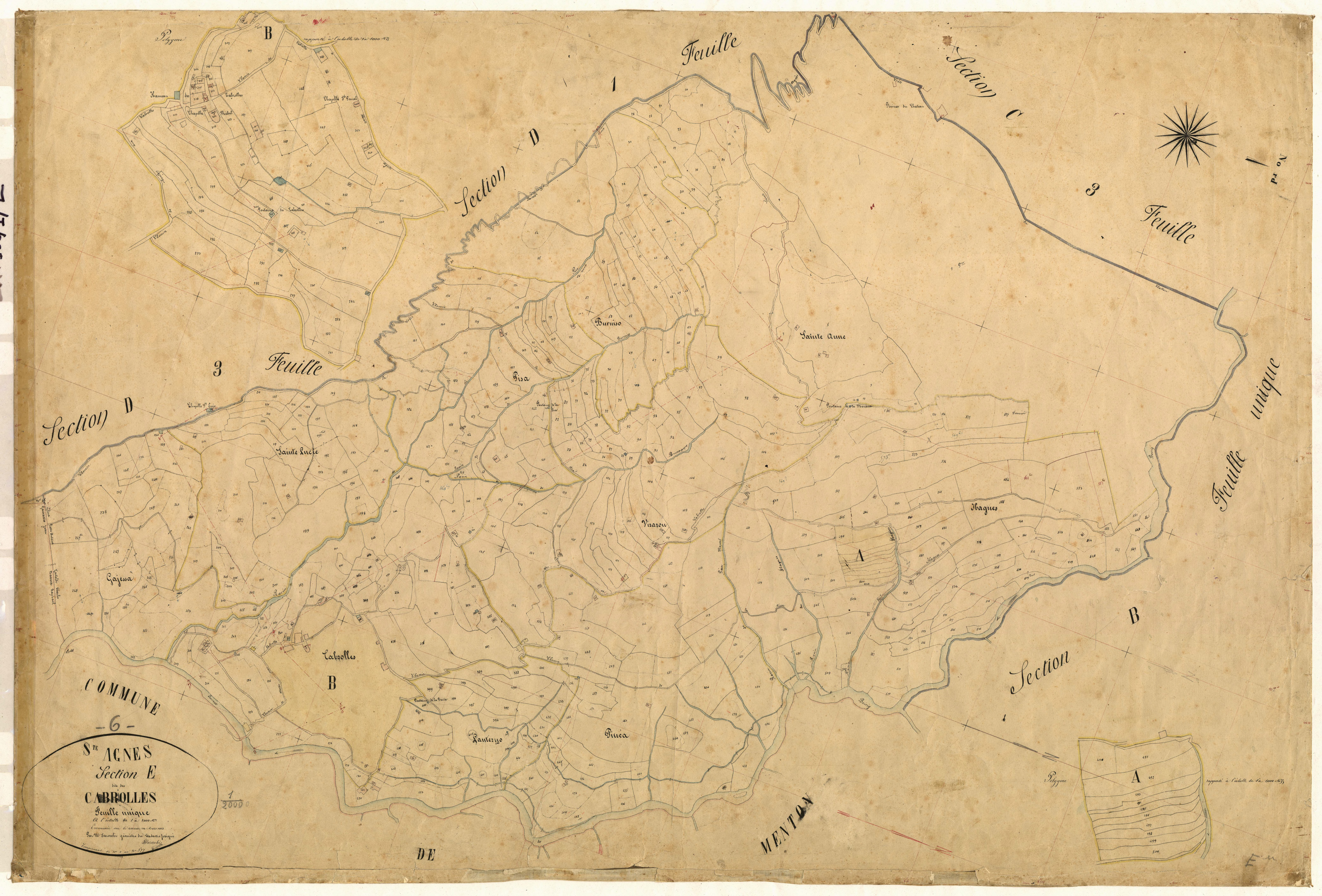 Les Cabrolles. - Plan de section, E