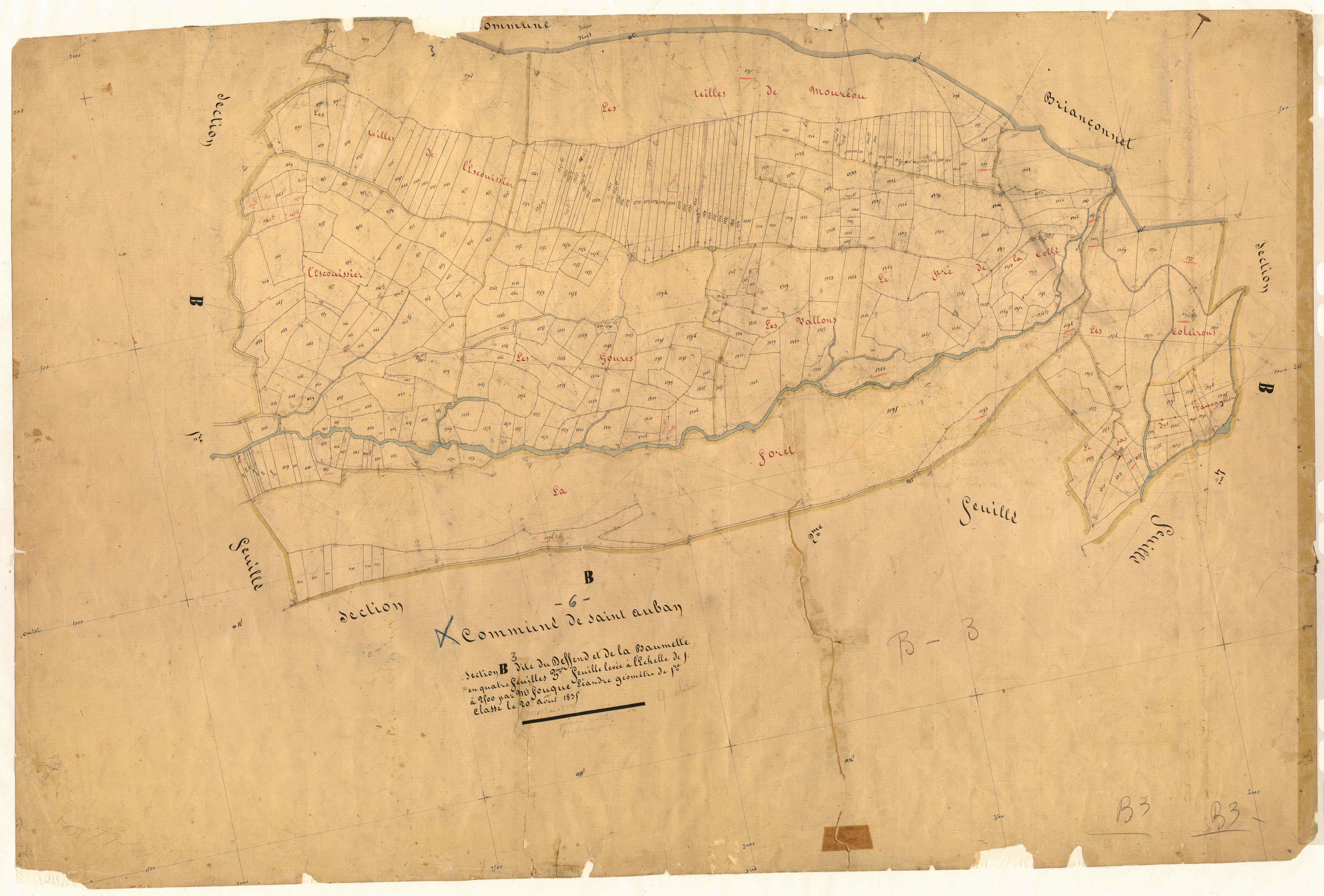 Le Deffend et la Baumette. - Plan de section, B3