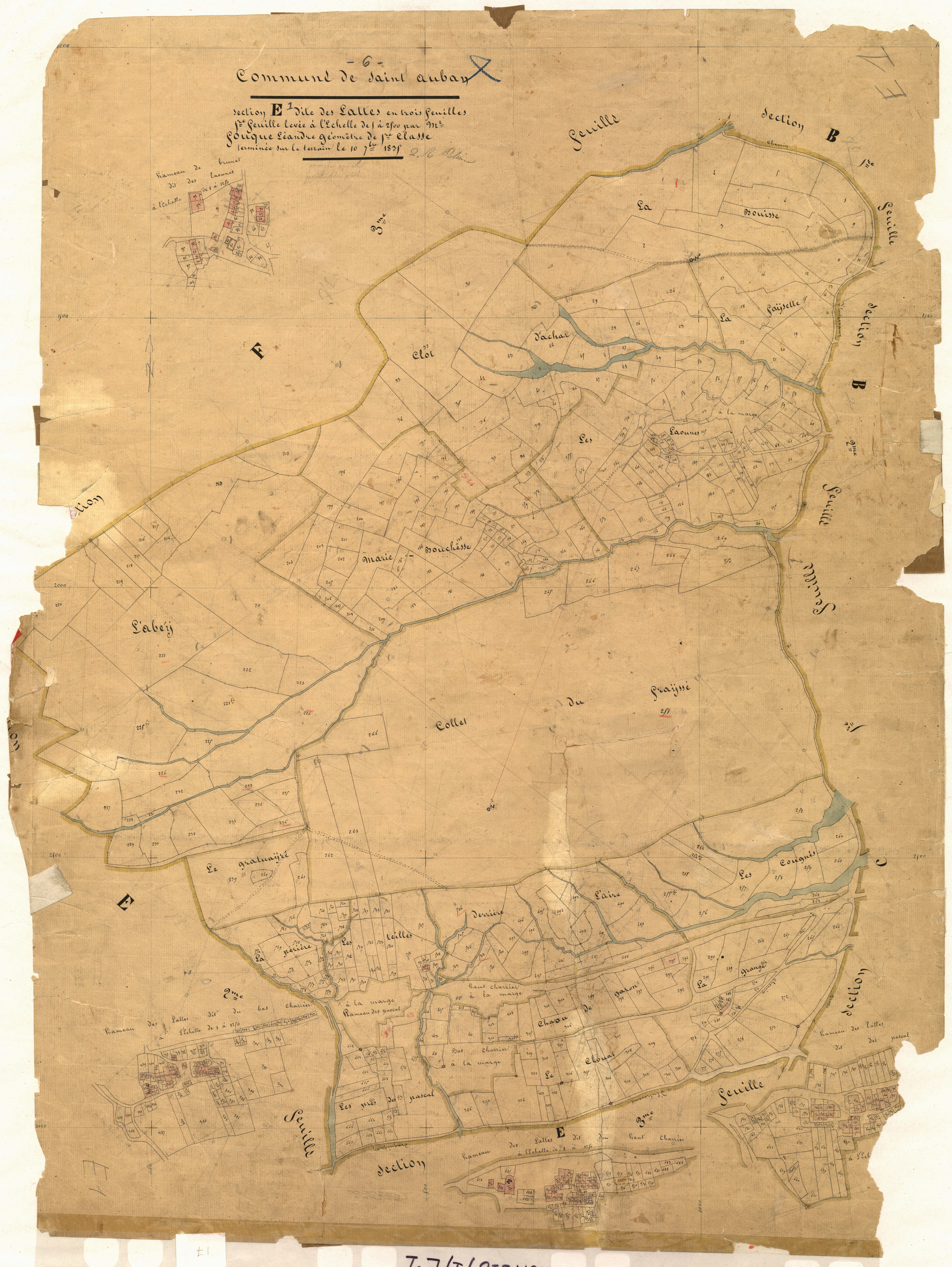 Les Lattes. - Plan de section, E1