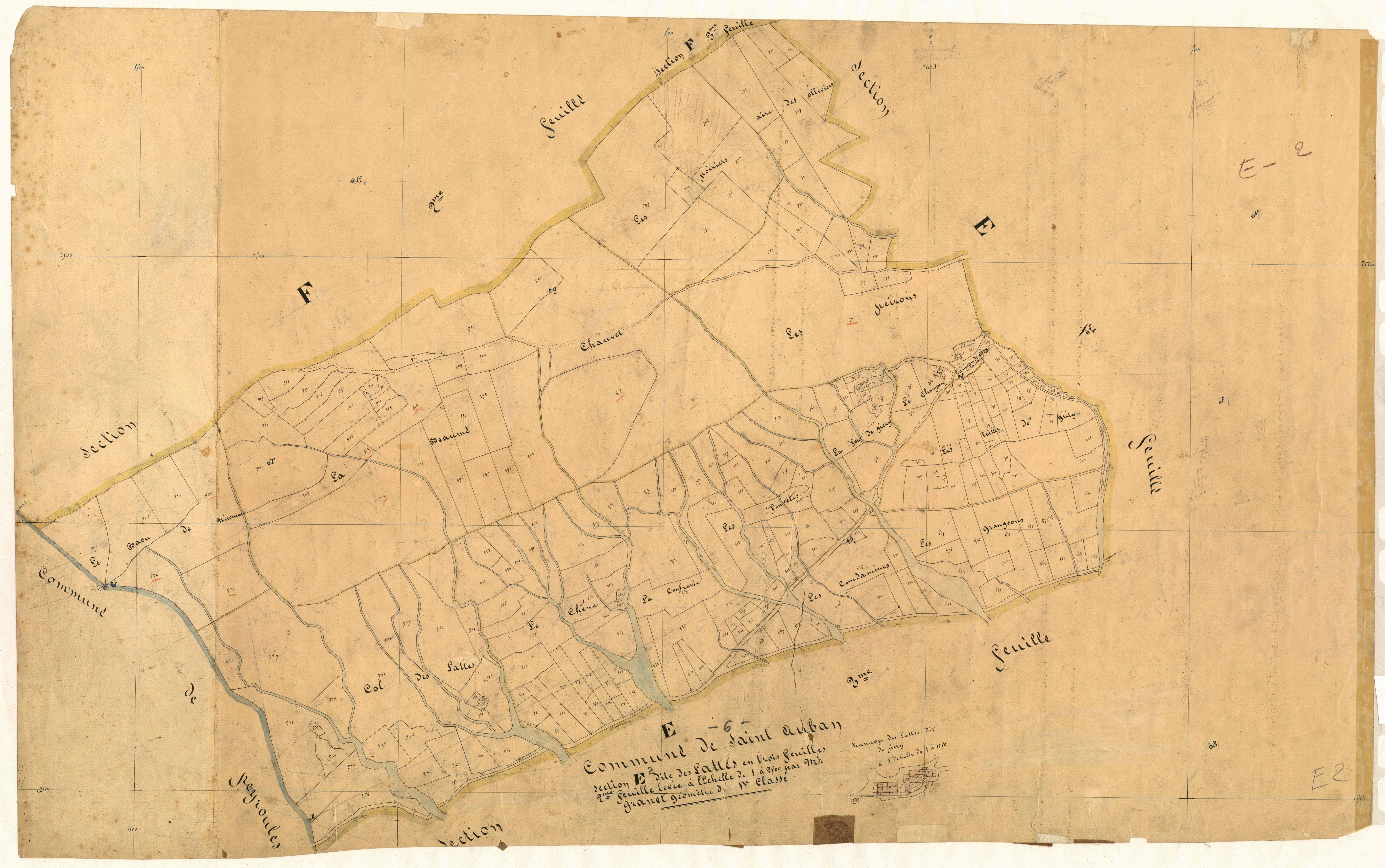 Les Lattes. - Plan de section, E2