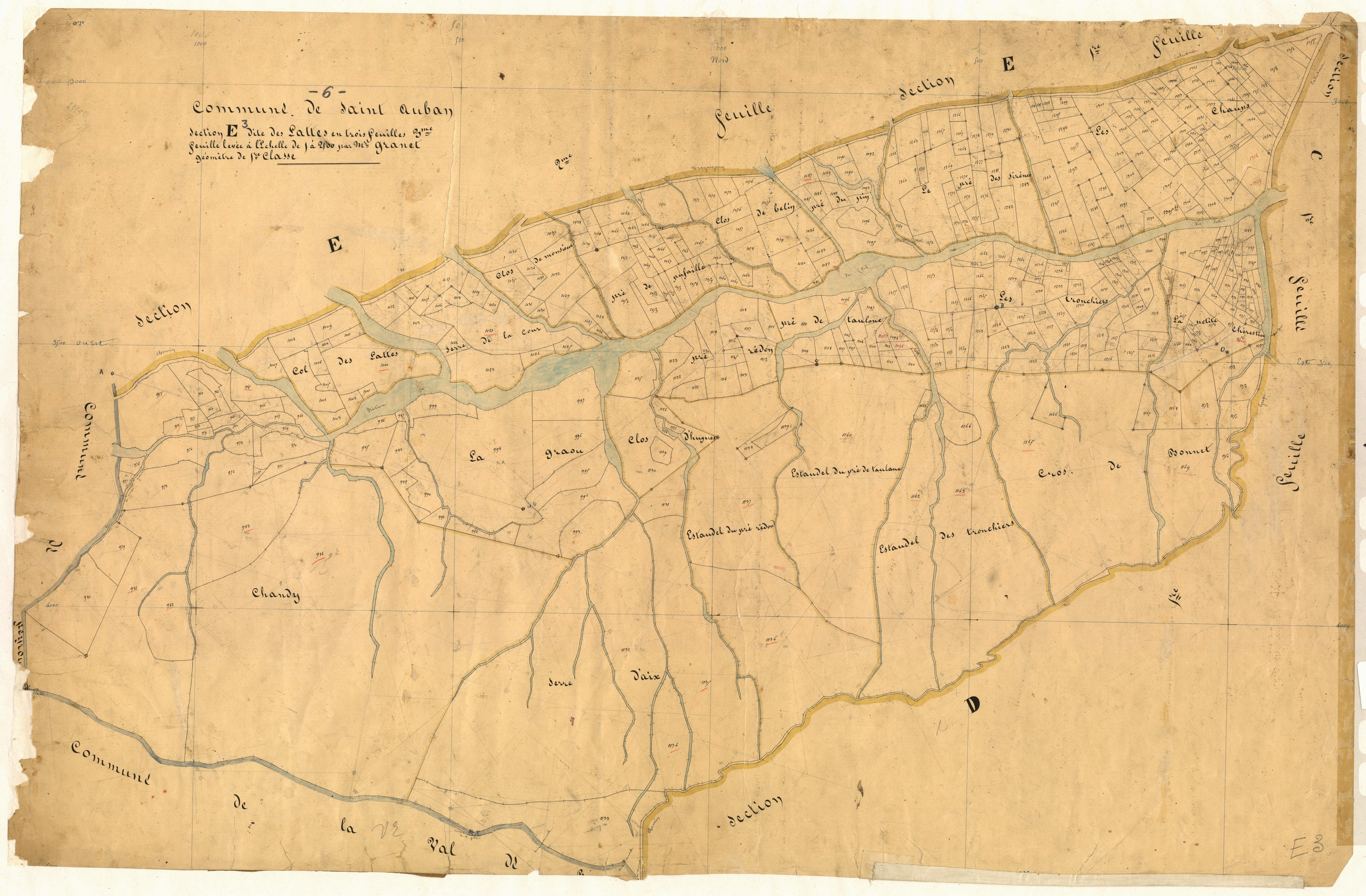 Les Lattes. - Plan de section, E3