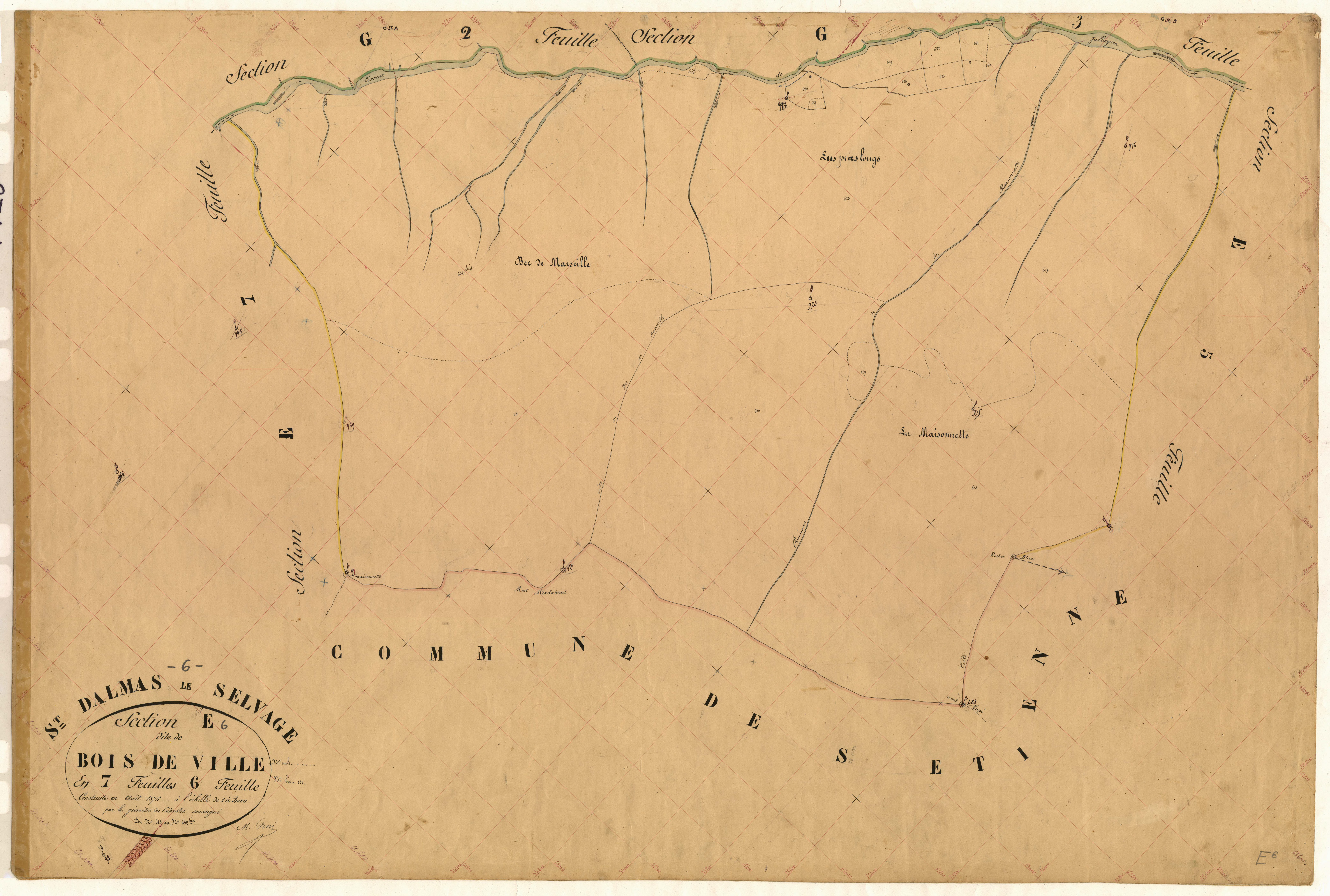 Bois de Ville. - Plan de section, E6