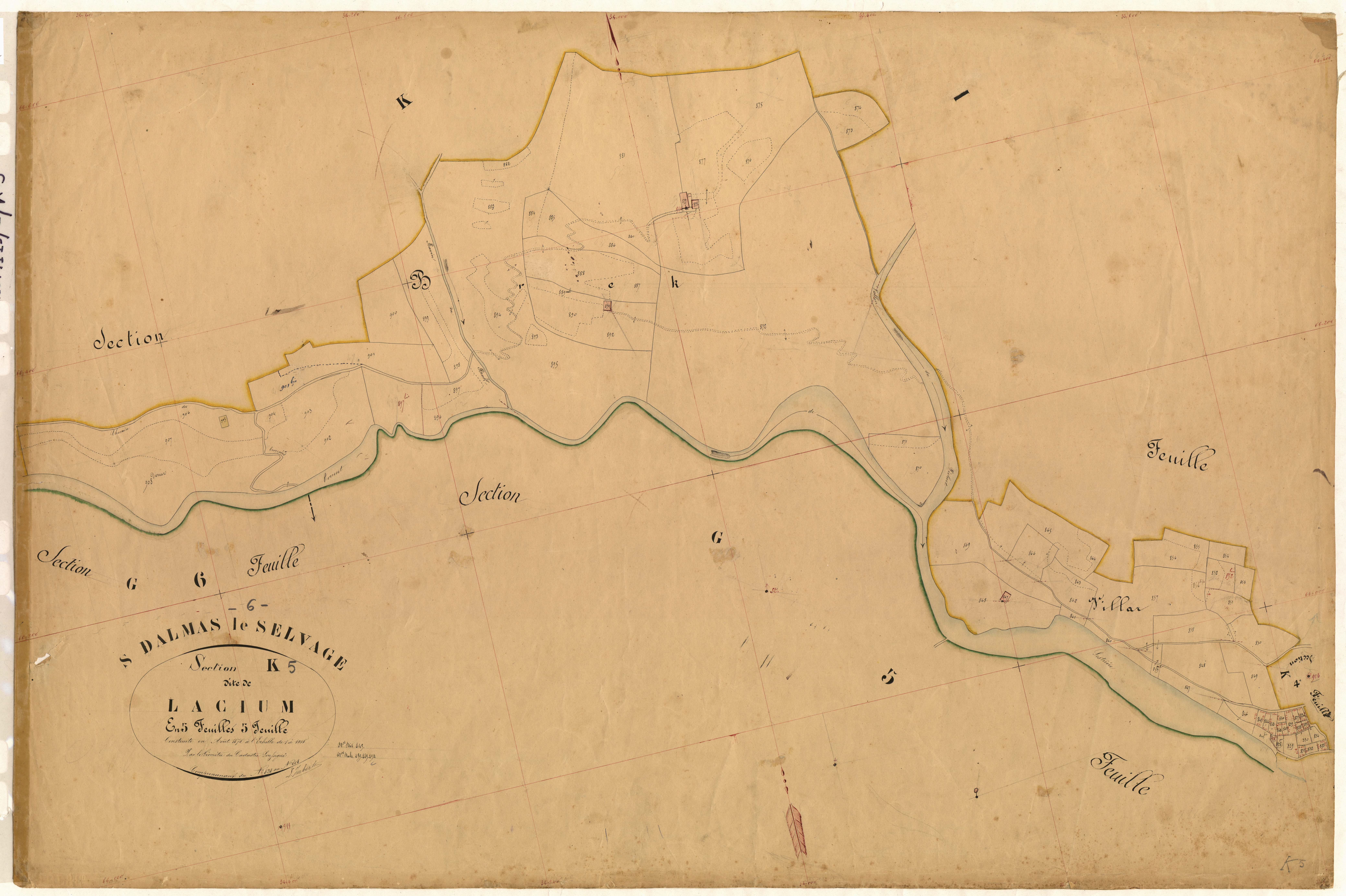Lacium. - Plan de section, K5