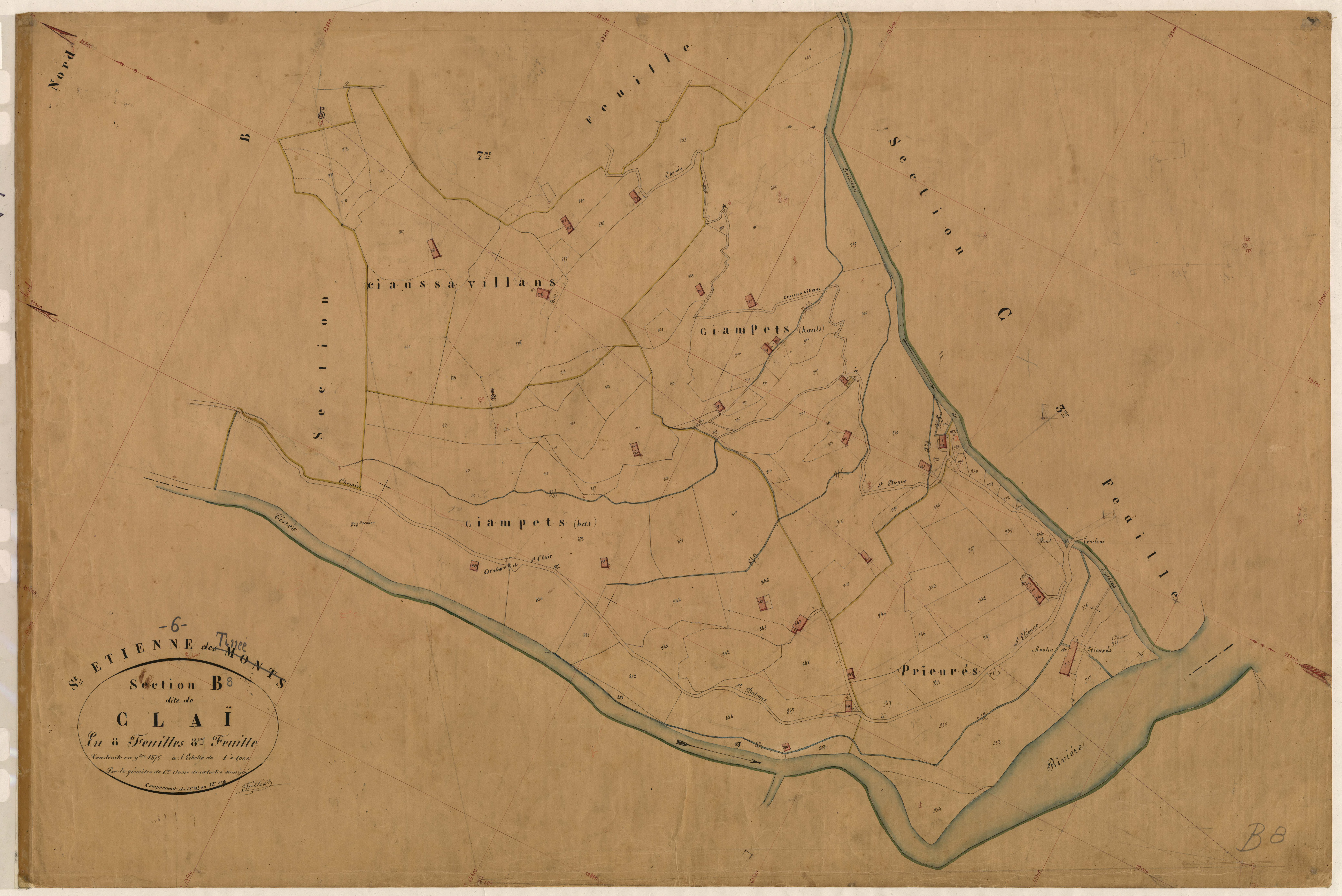 Claï. - Plan de section, B8