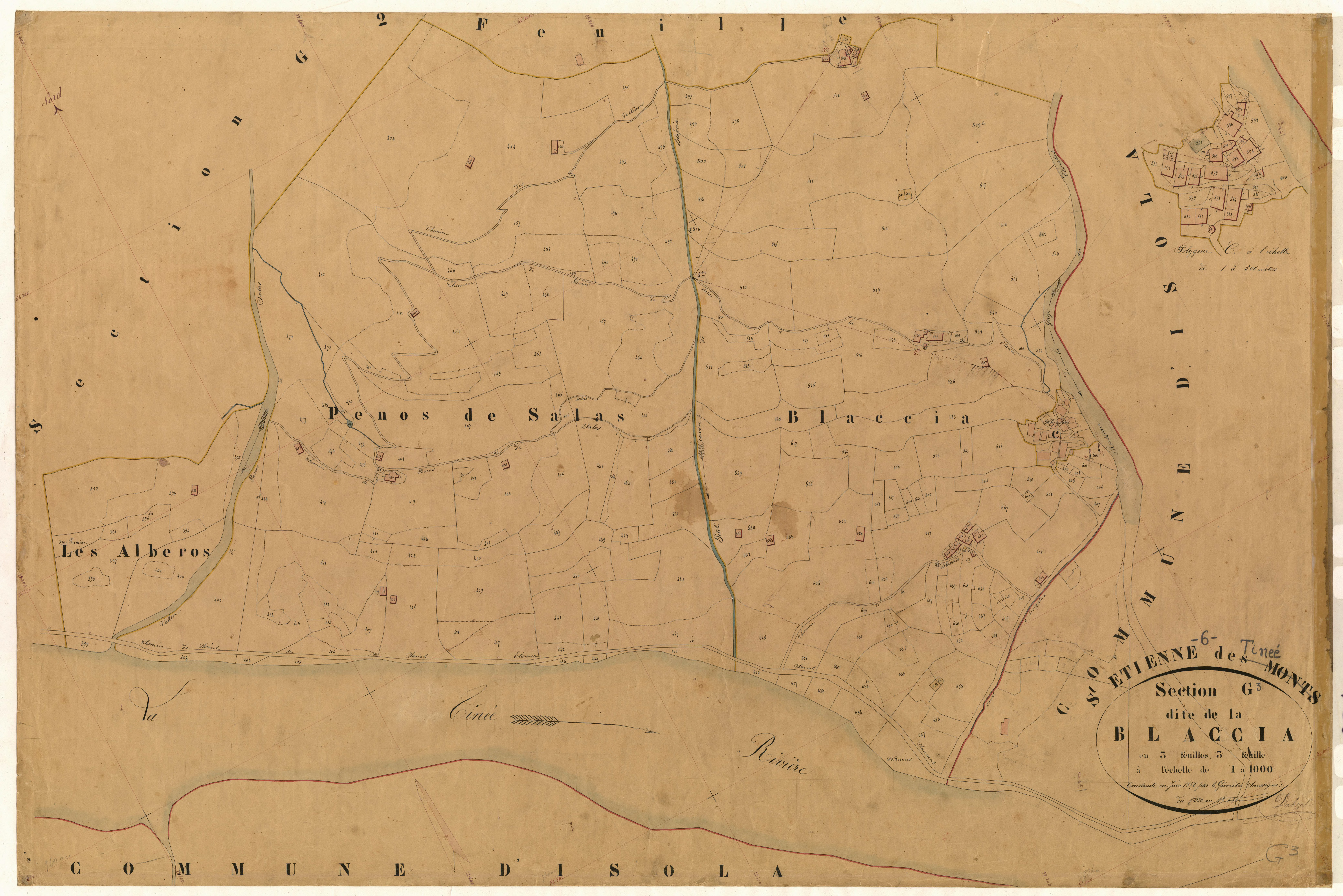 La Blaccia. - Plan de section, G3