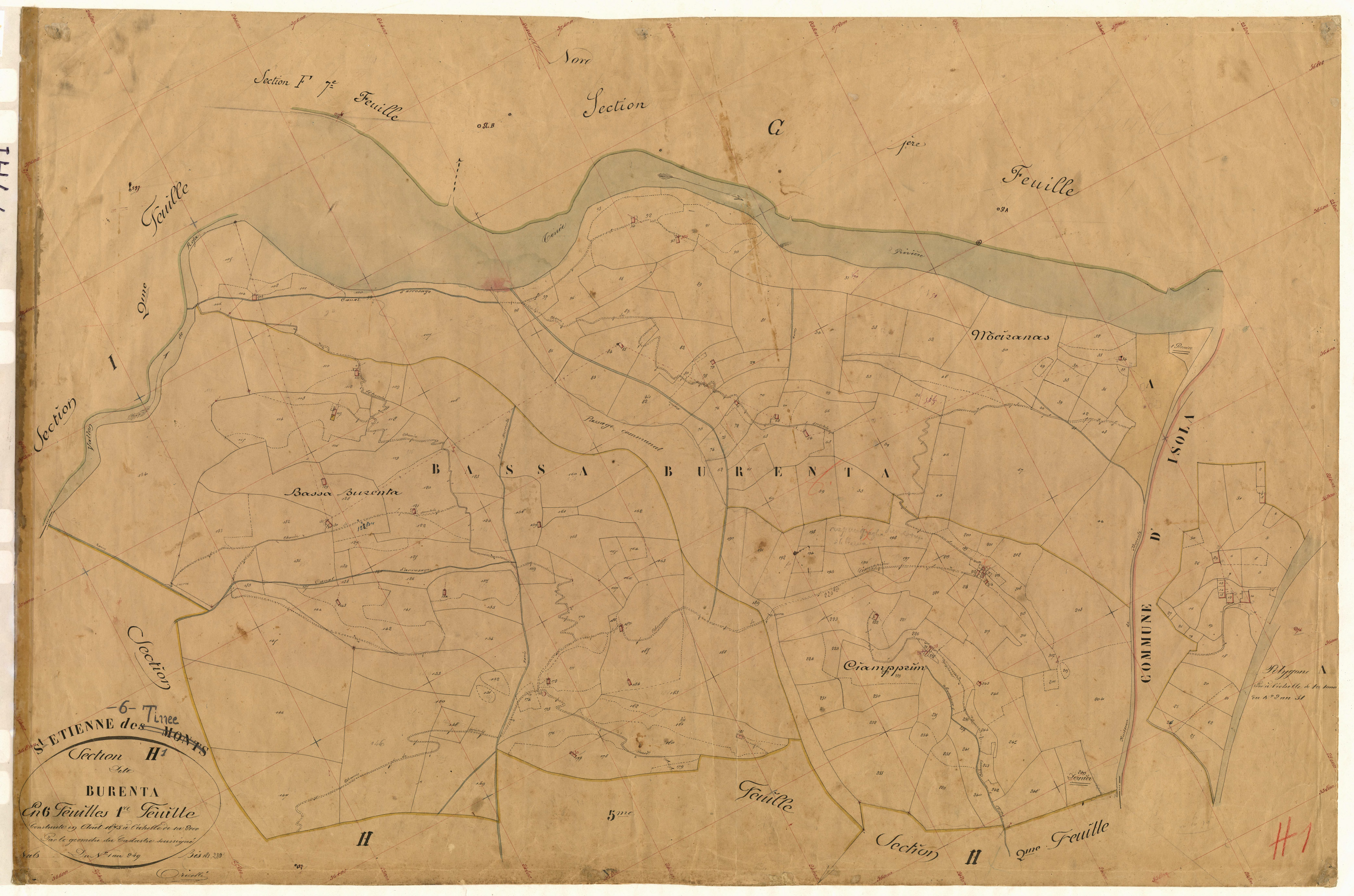 Burenta. - Plan de section, H1